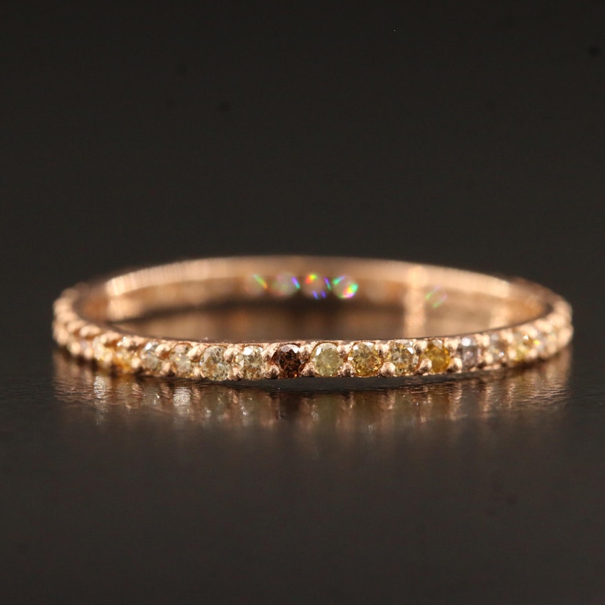 14K Rose Gold Diamond Eternity Band