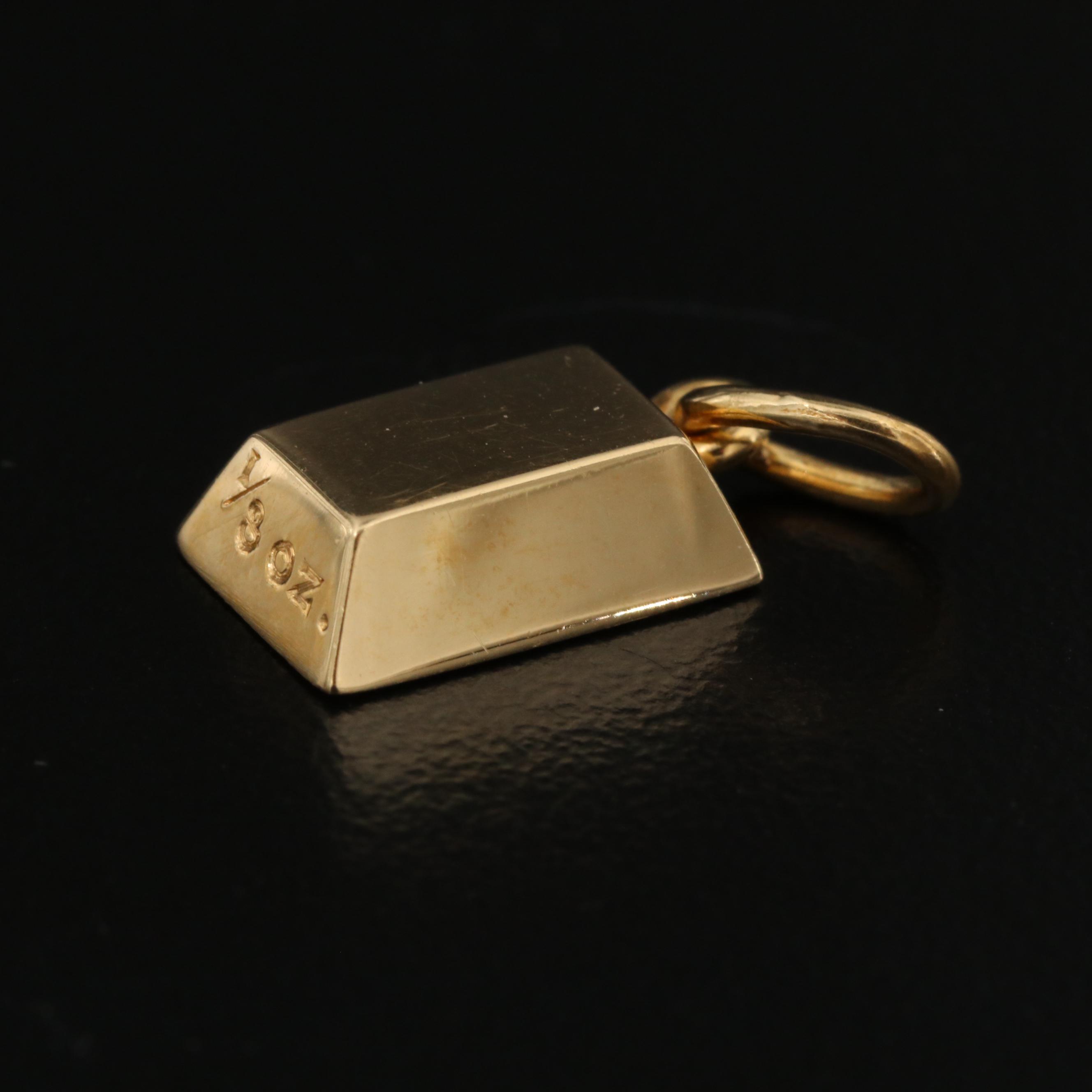 Cartier 18K 1/8 oz Ingot Pendant with Box