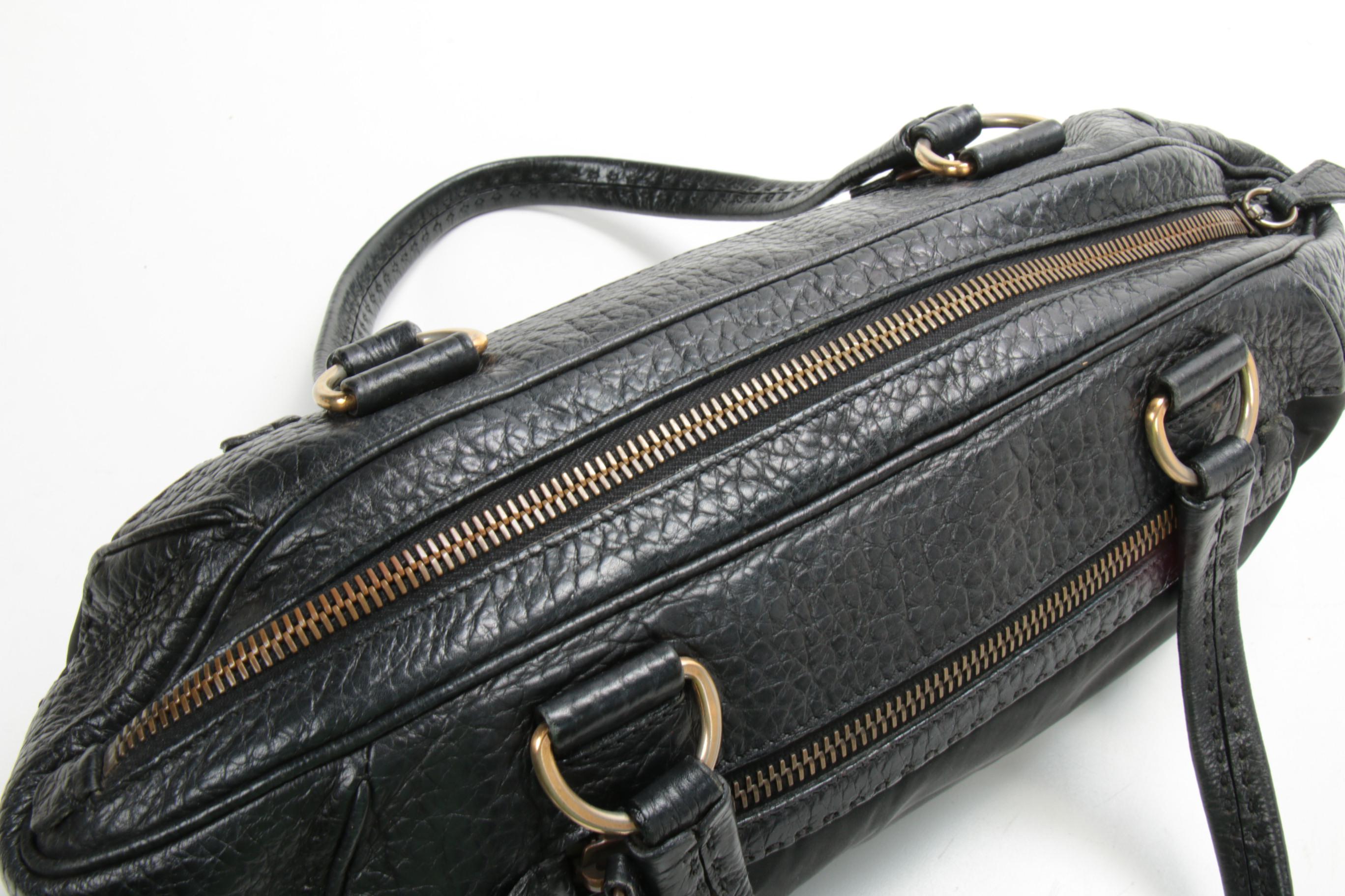 Prada Shoulder Bag in Vitello Daino Grained Leather and Tessuto Nylon