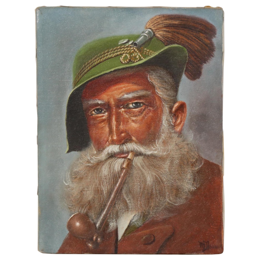 Oil Painting "Bergbaur Mountain Man", 1980