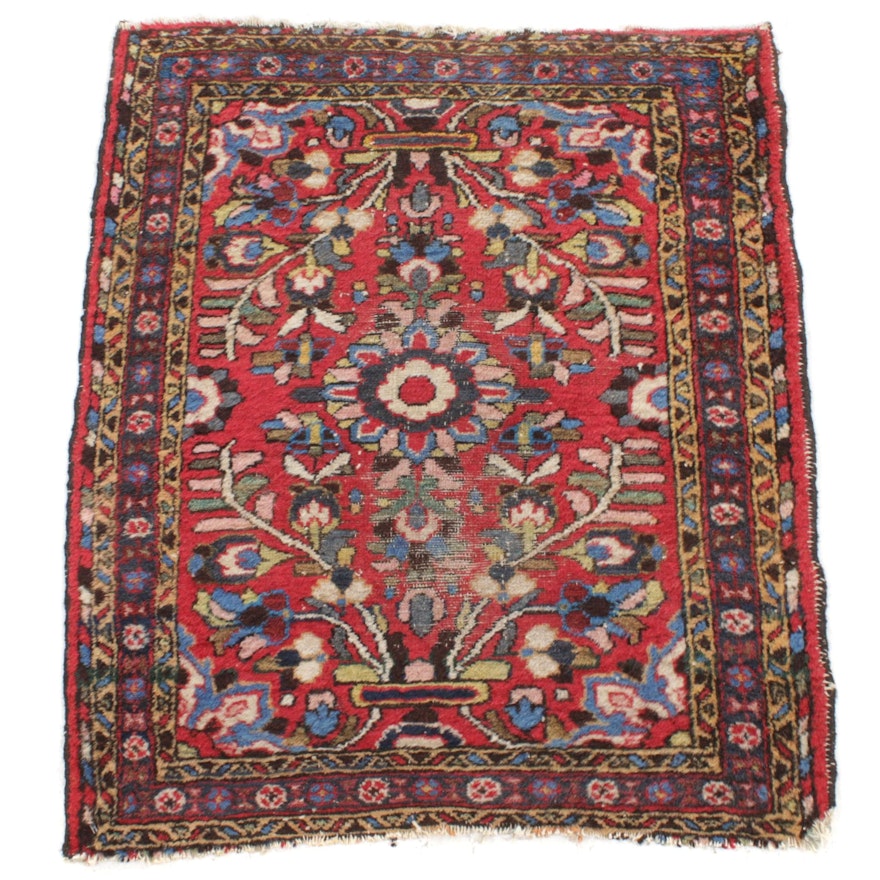 2'4 x 3' Hand-Knotted Persian Daragazine Rug, 1920s