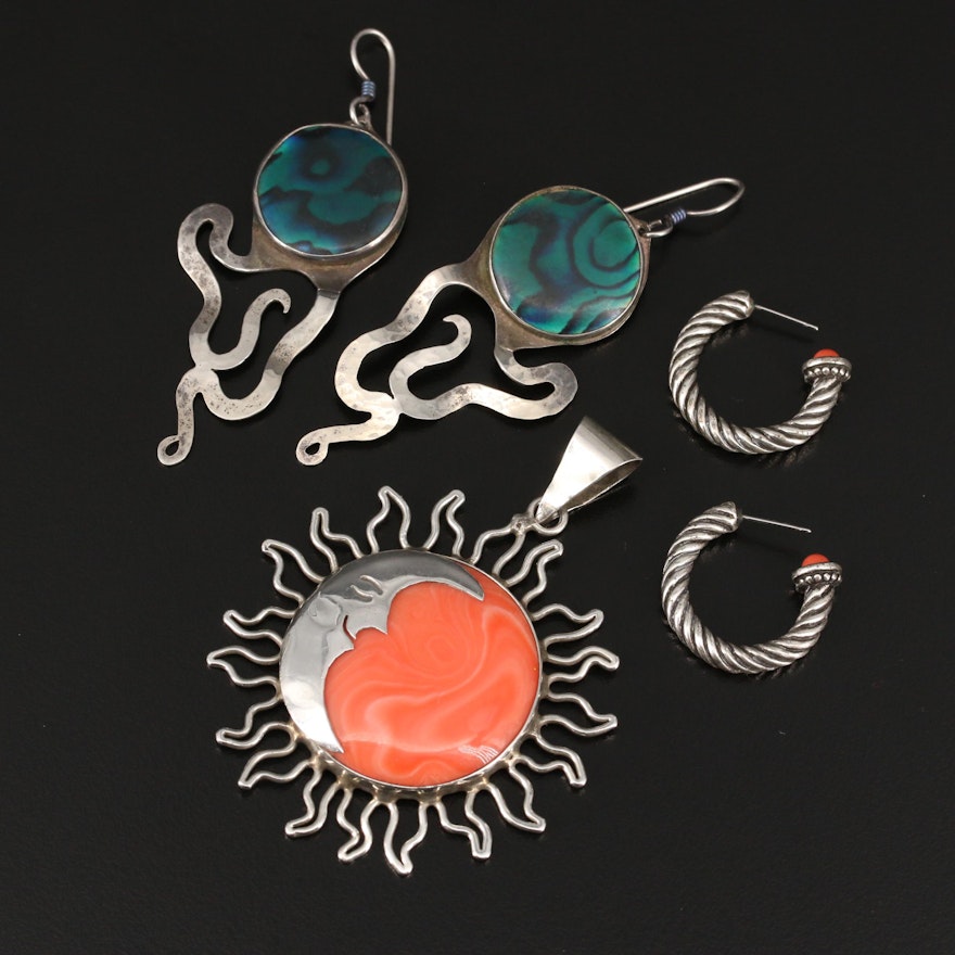 Assorted Glass and Resin Jewelry Selection Featuring Artist Signed Earrings
