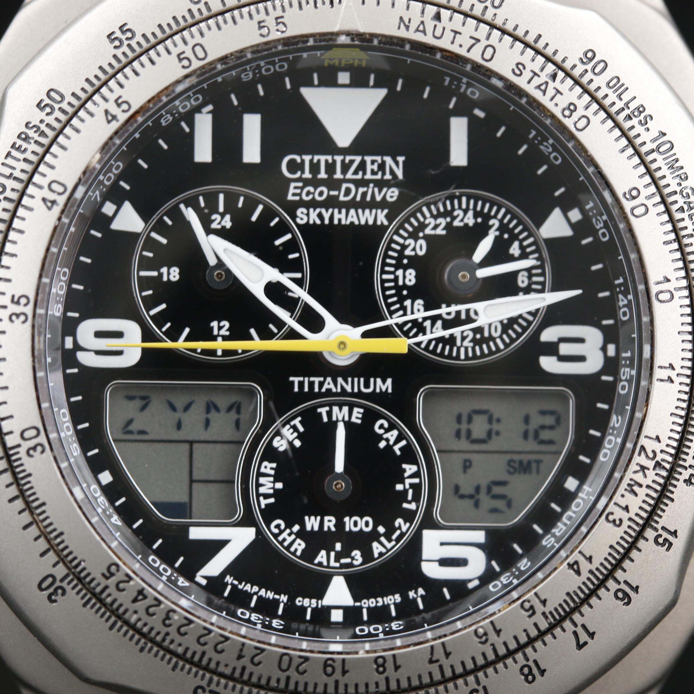 Citizen Eco -Drive Skyhawk Titanium Multi function Quartz Watch