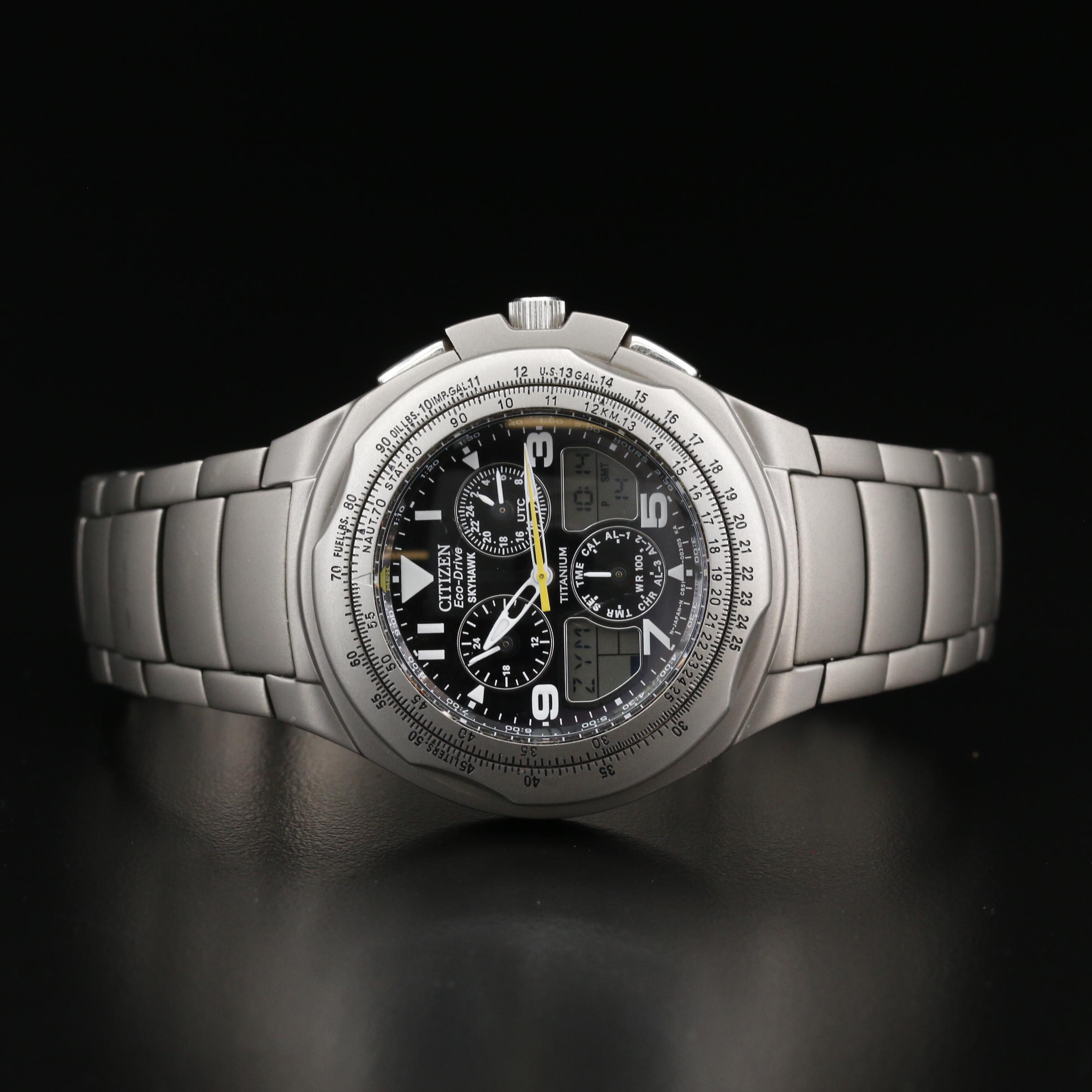 Citizen Eco -Drive Skyhawk Titanium Multi function Quartz Watch