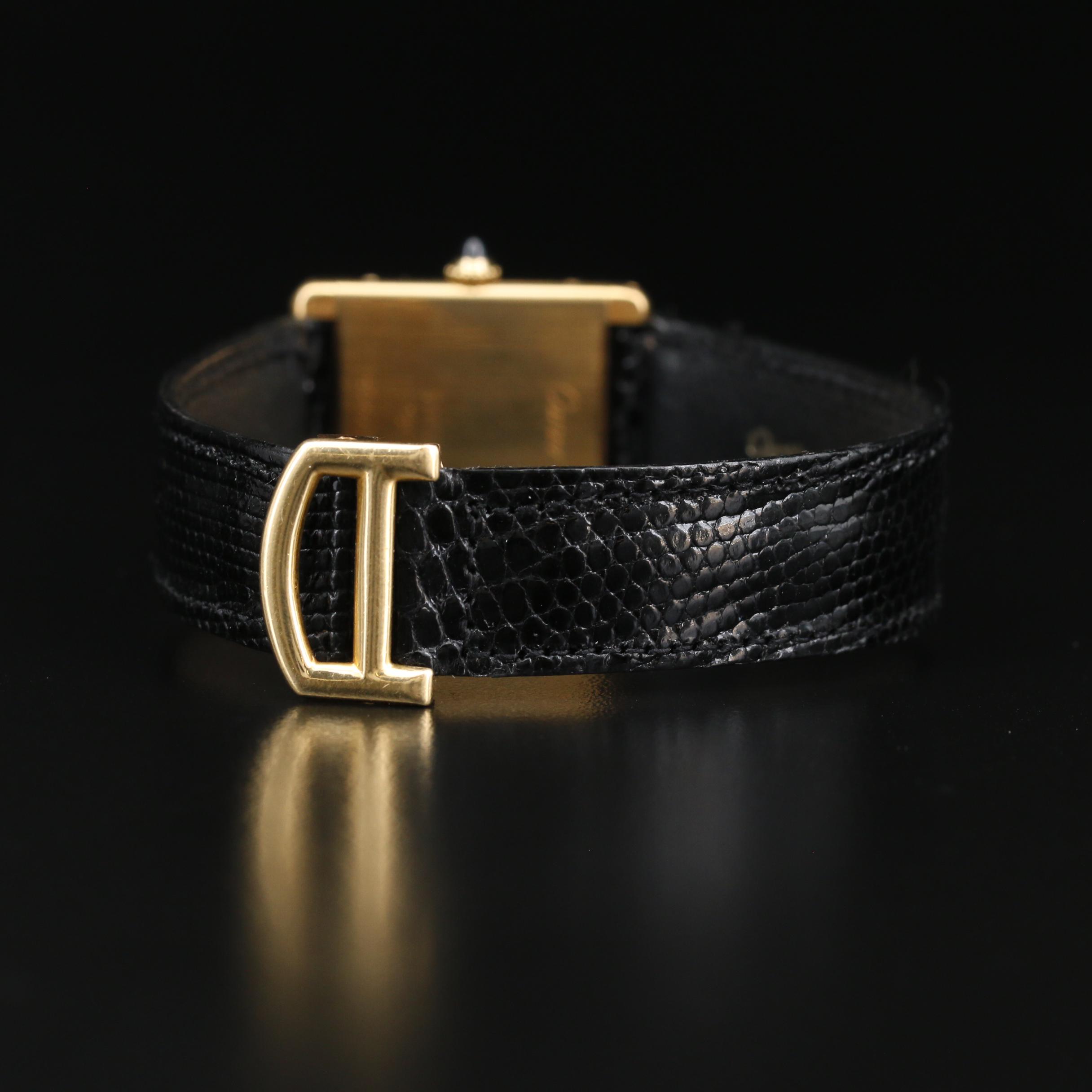 Vintage Cartier Tank Louis 18K Gold Stem Wind Watch