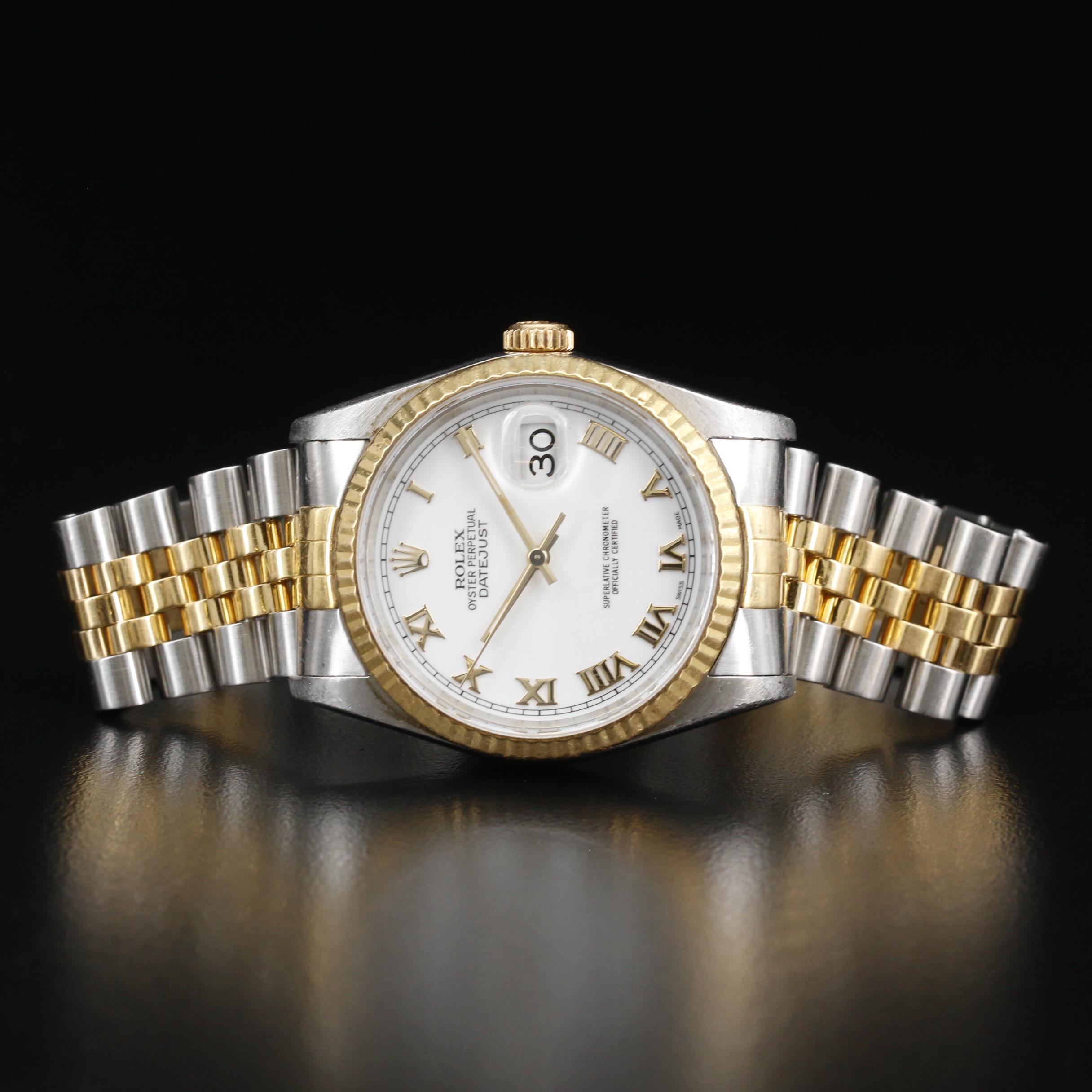 1989-1990 Rolex Datejust 18K Gold and Stainless Steel Automatic Watch