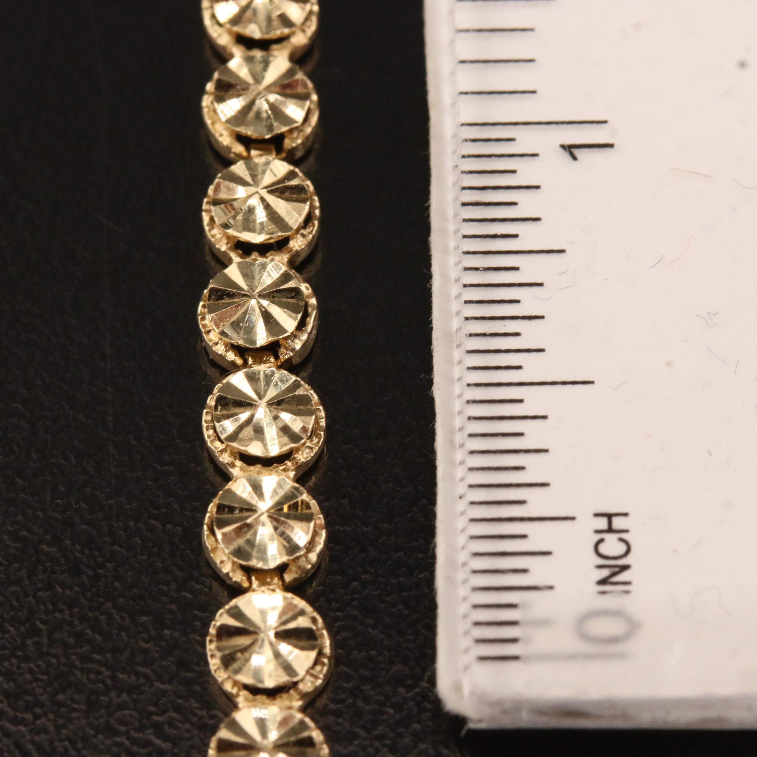 Beverly Hills Gold 14K Diamond Cut Line Bracelet