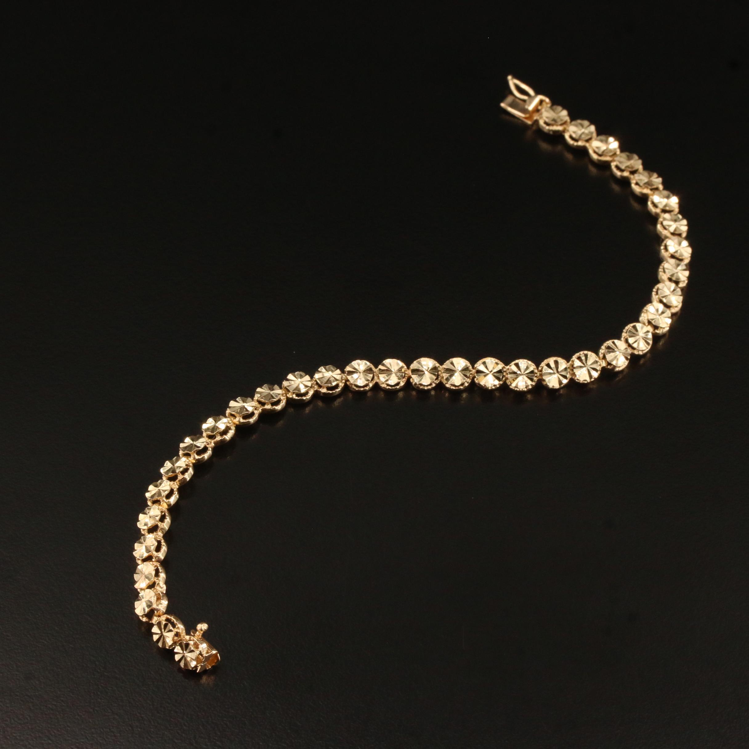 Beverly Hills Gold 14K Diamond Cut Line Bracelet