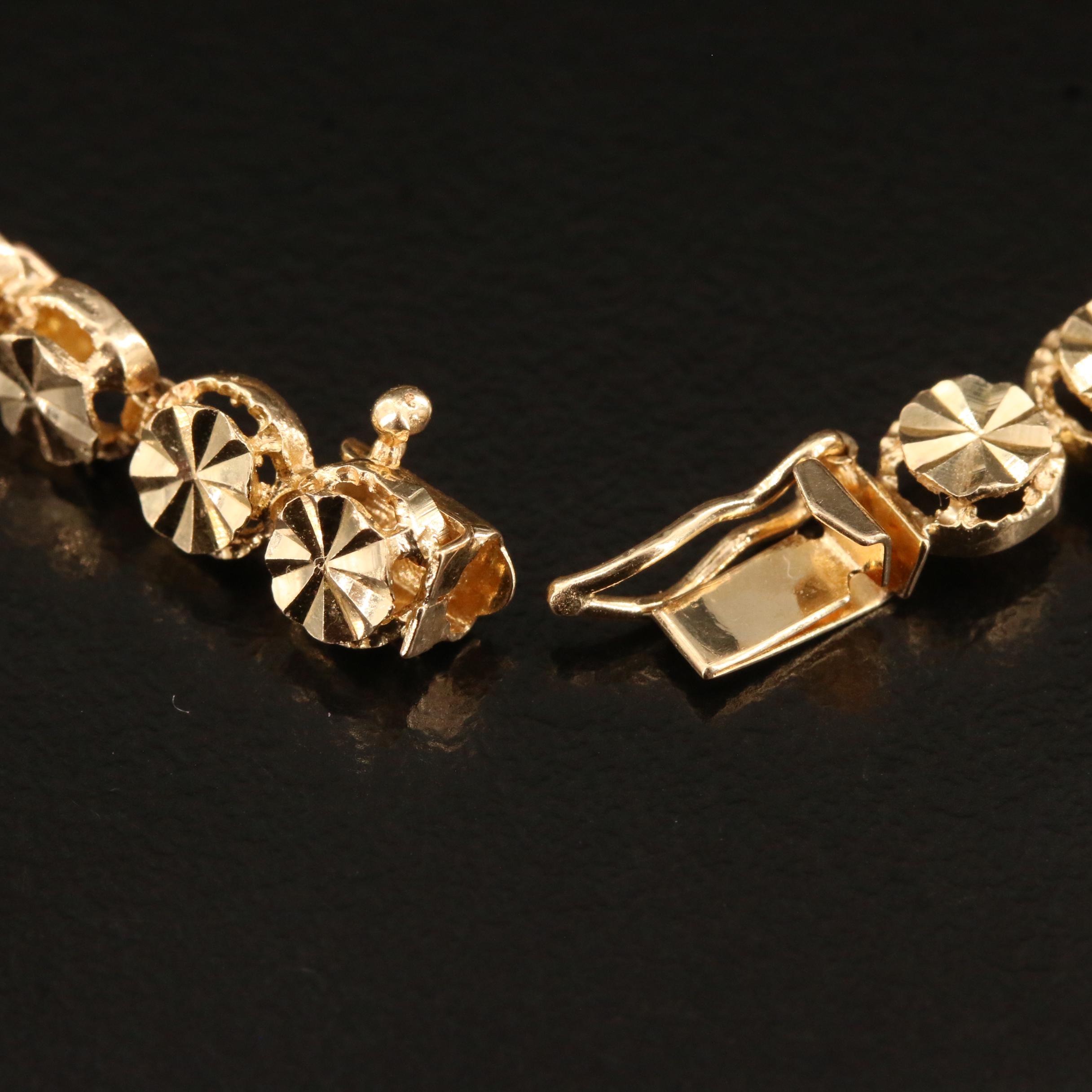 Beverly Hills Gold 14K Diamond Cut Line Bracelet