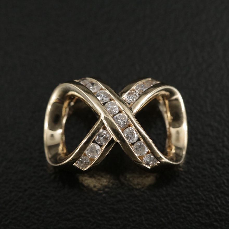 14K Diamond Infinity Slide Pendant