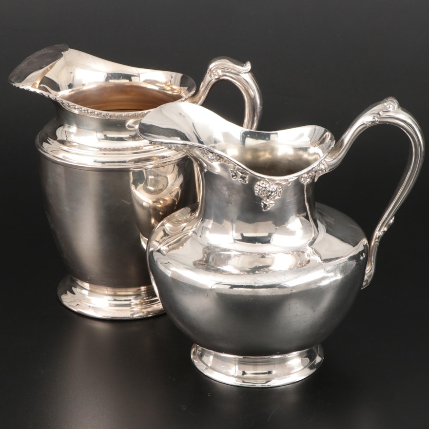 Barbour Silver Co. and Crescent Mfg. Co. Silver Plate Pitchers