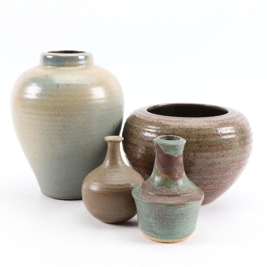 Signed Ceramic Glazed Pottery Vases and Vessels