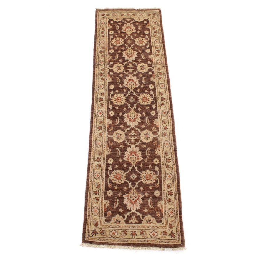 2'7 x 9'3 Hand-Knotted Afghani Persian Tabriz Rug Runner, 2000s