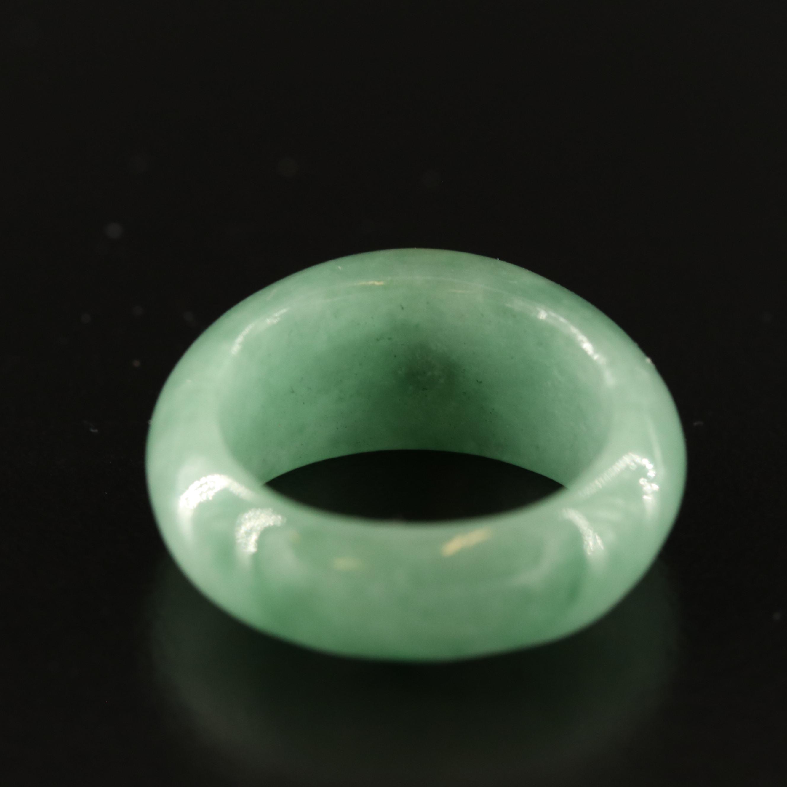 Jadeite and Peridot Hololith Ring with 14K Accent