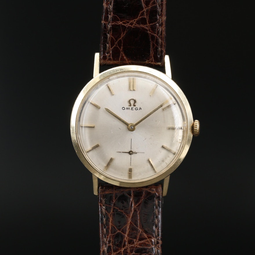 1962 Omega Ref. H6550 14K Gold Stem Wind Wristwatch
