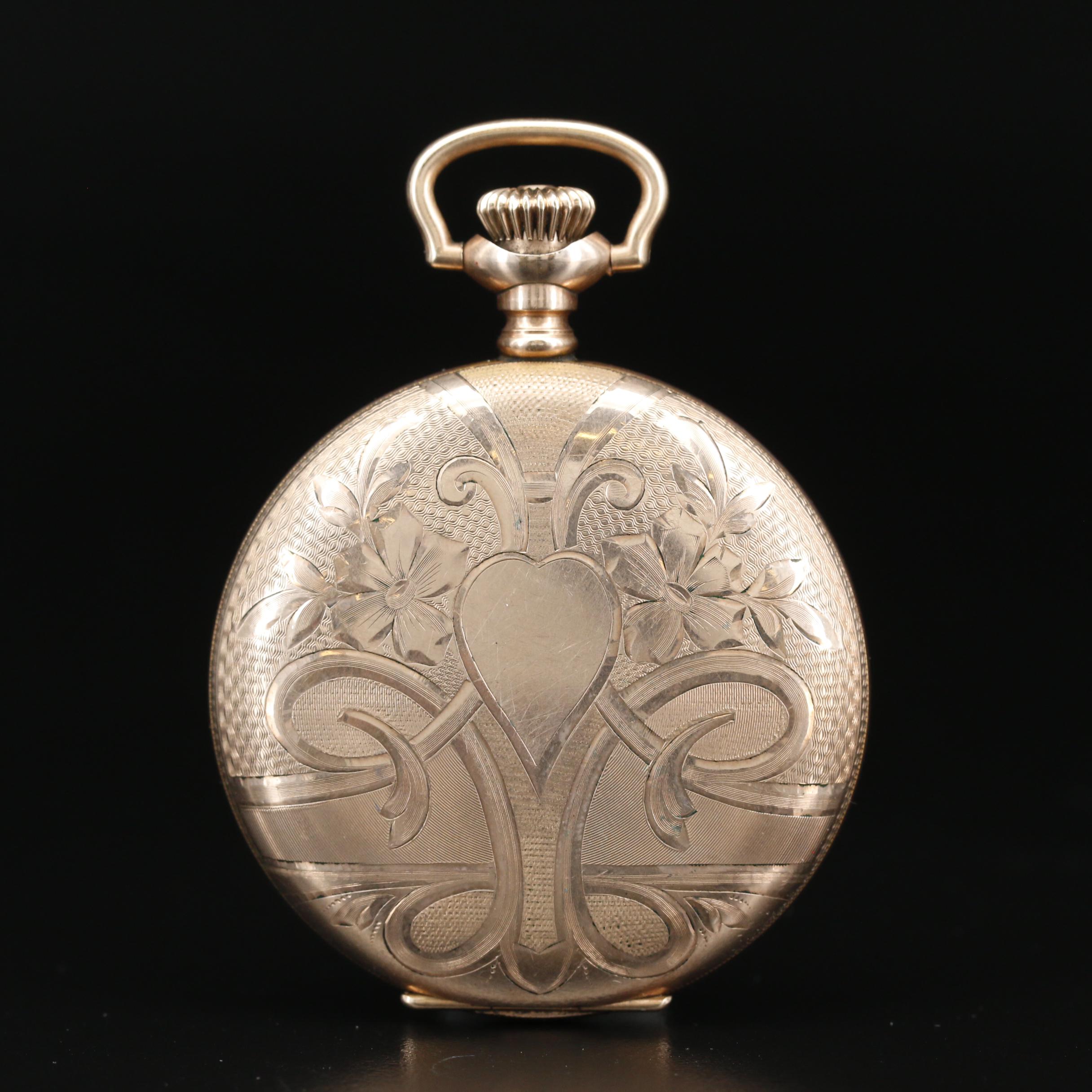 1914 Elgin Gold Filled Hunting Case Pocket Watch
