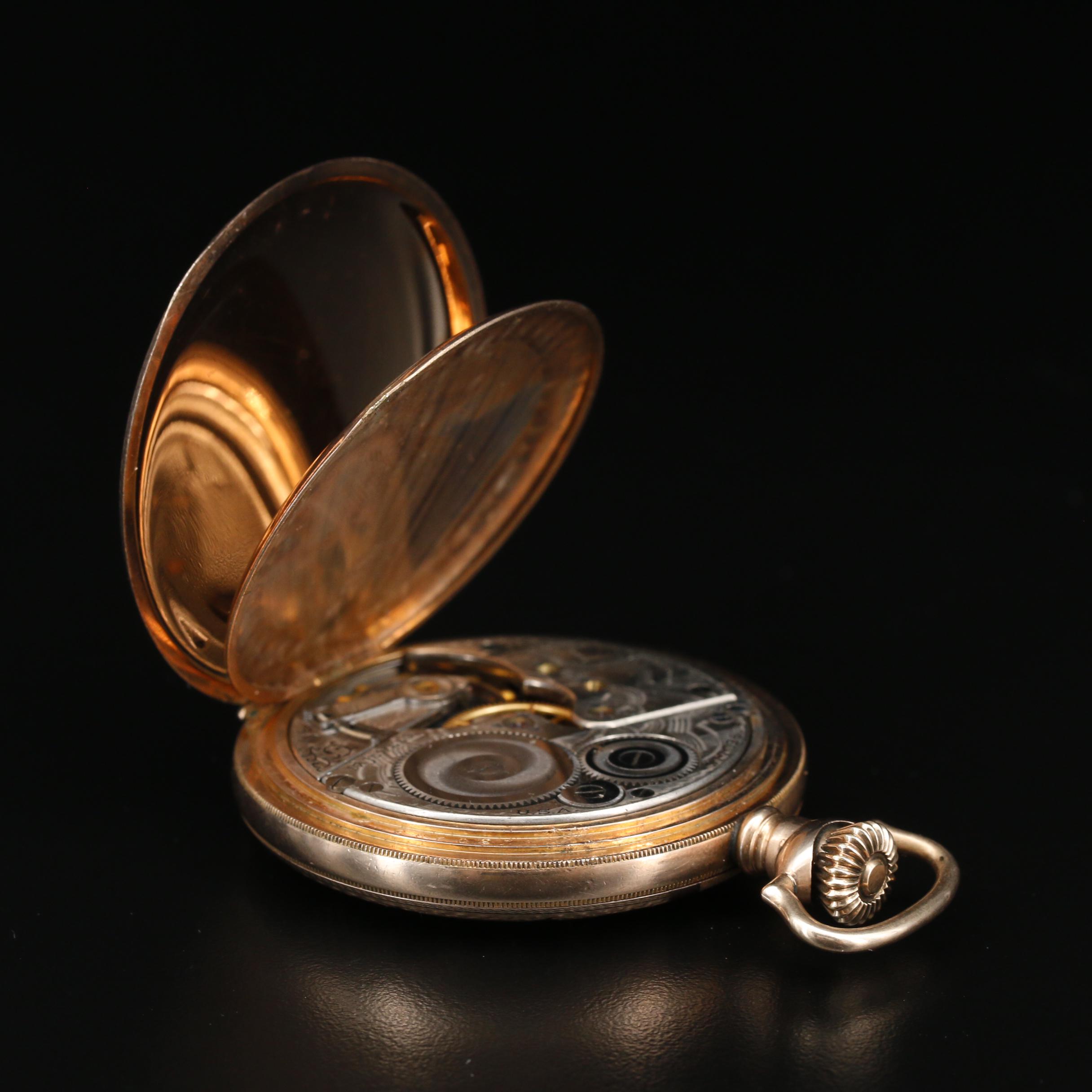 1914 Elgin Gold Filled Hunting Case Pocket Watch