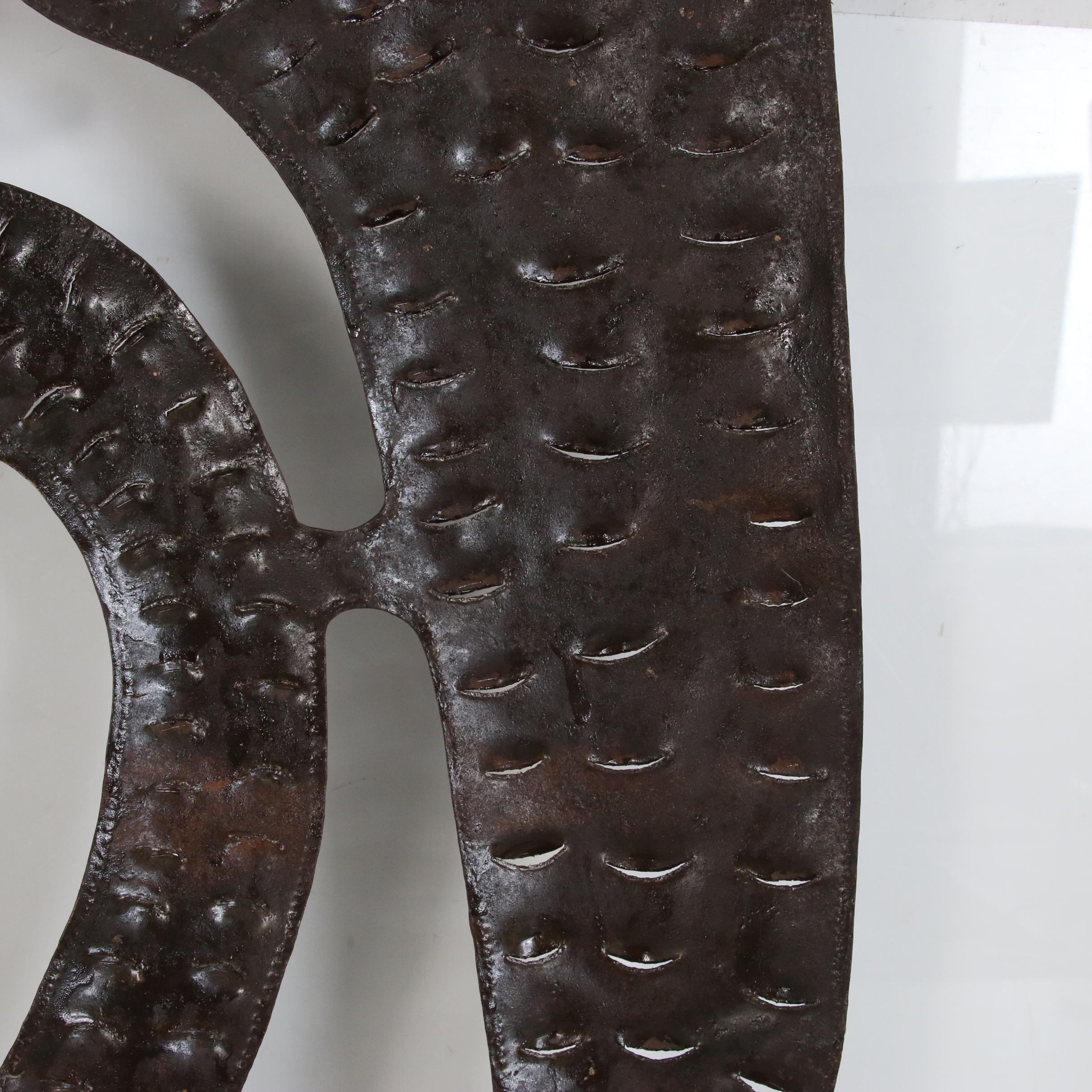 Serge Jolimeau Haitian Metal Relief Sculpture of Mermaid with Cow Head