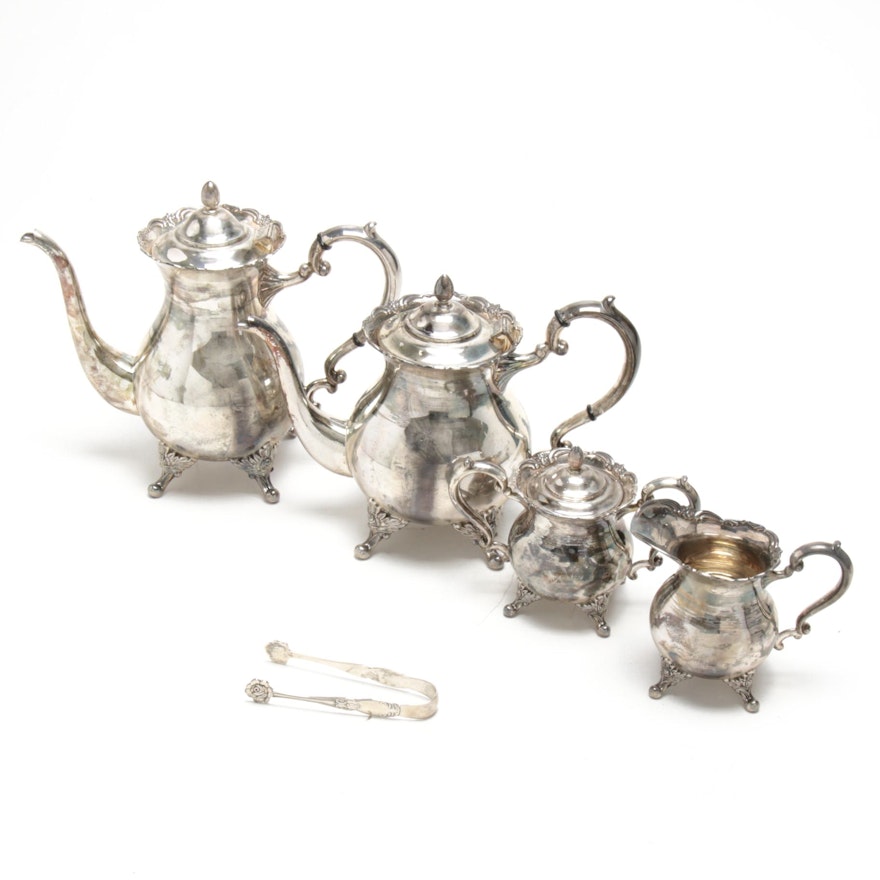 Asahi Shoten 950 Silver Five-Piece Teaset, Mid-20th Century