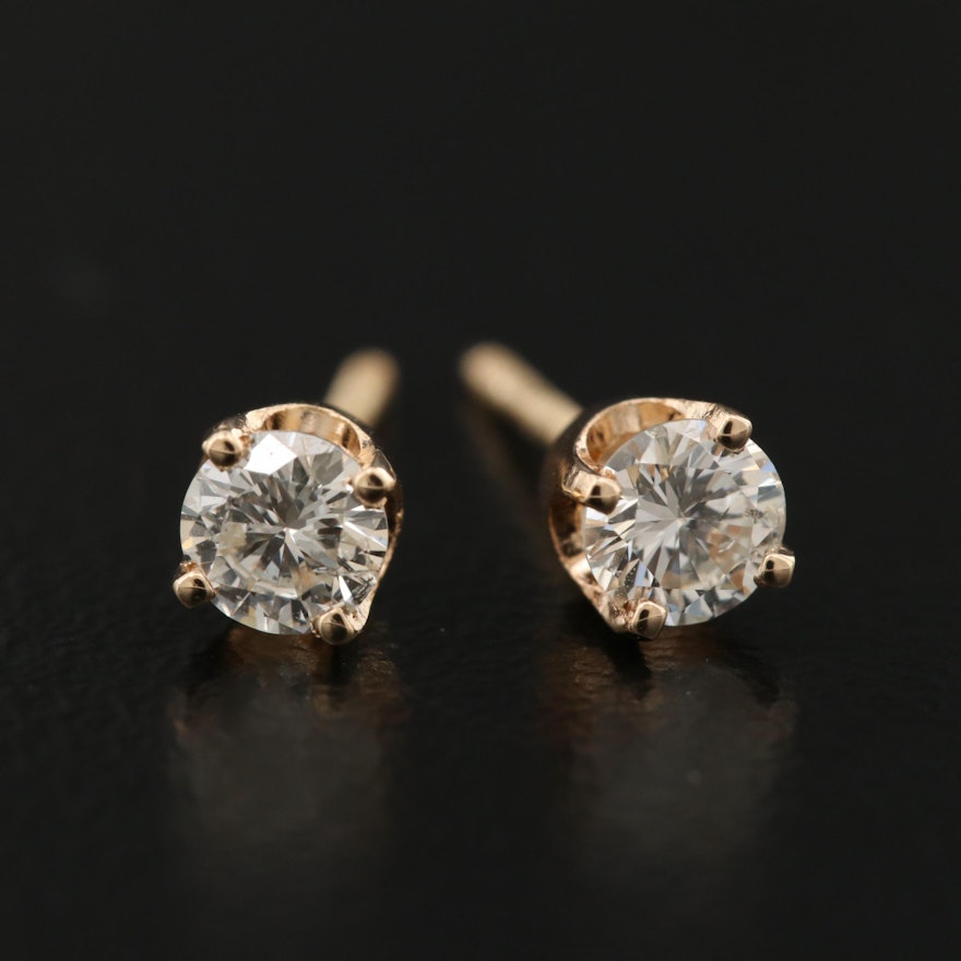 14K 0.36 CTW Diamond Stud Earrings