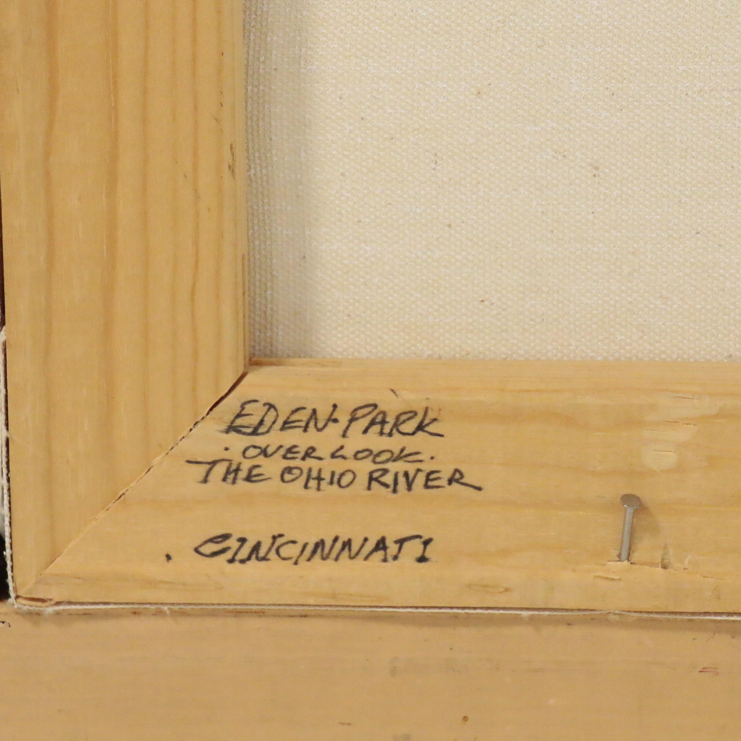 George Hageman Plein Air Oil Painting "Eden Park Overlook", 2016