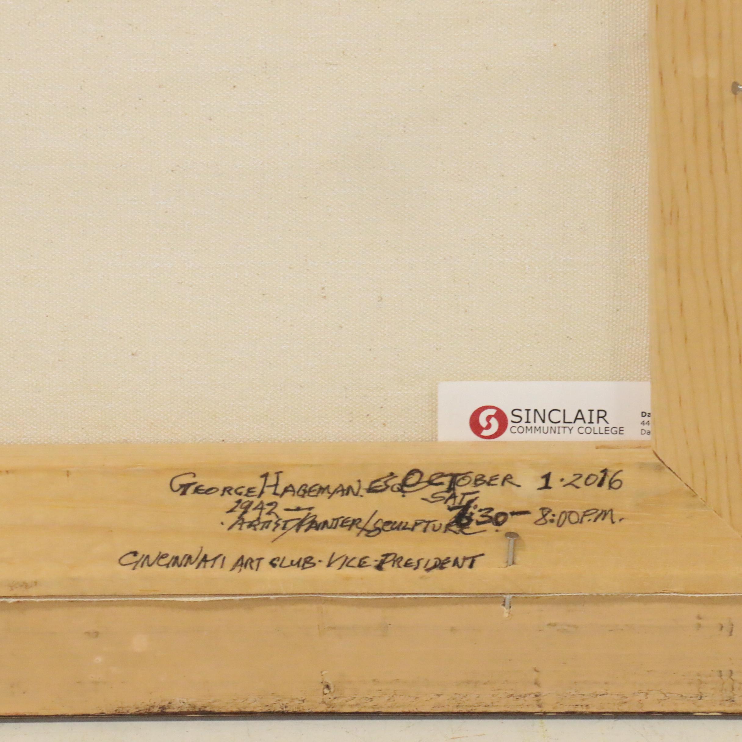 George Hageman Plein Air Oil Painting "Eden Park Overlook", 2016