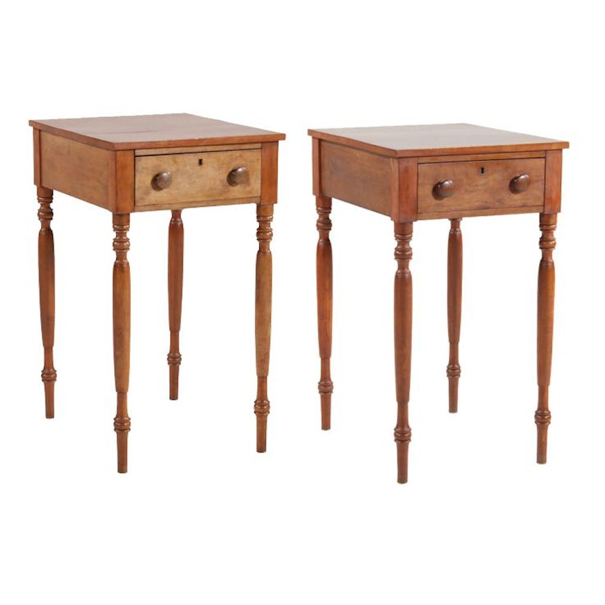Late Federal Cherrywood One Drawer Stands, Second Quarter 19th Century