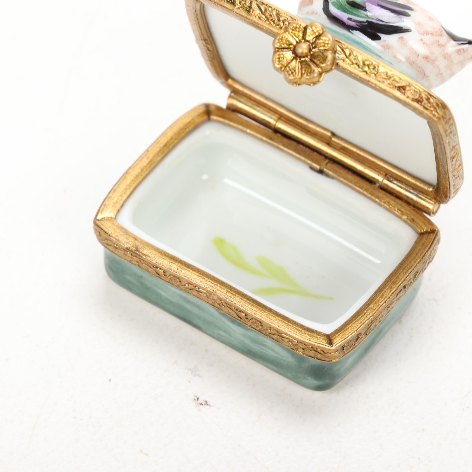Hand-Painted Miniature Mallard Duck Limoges Box