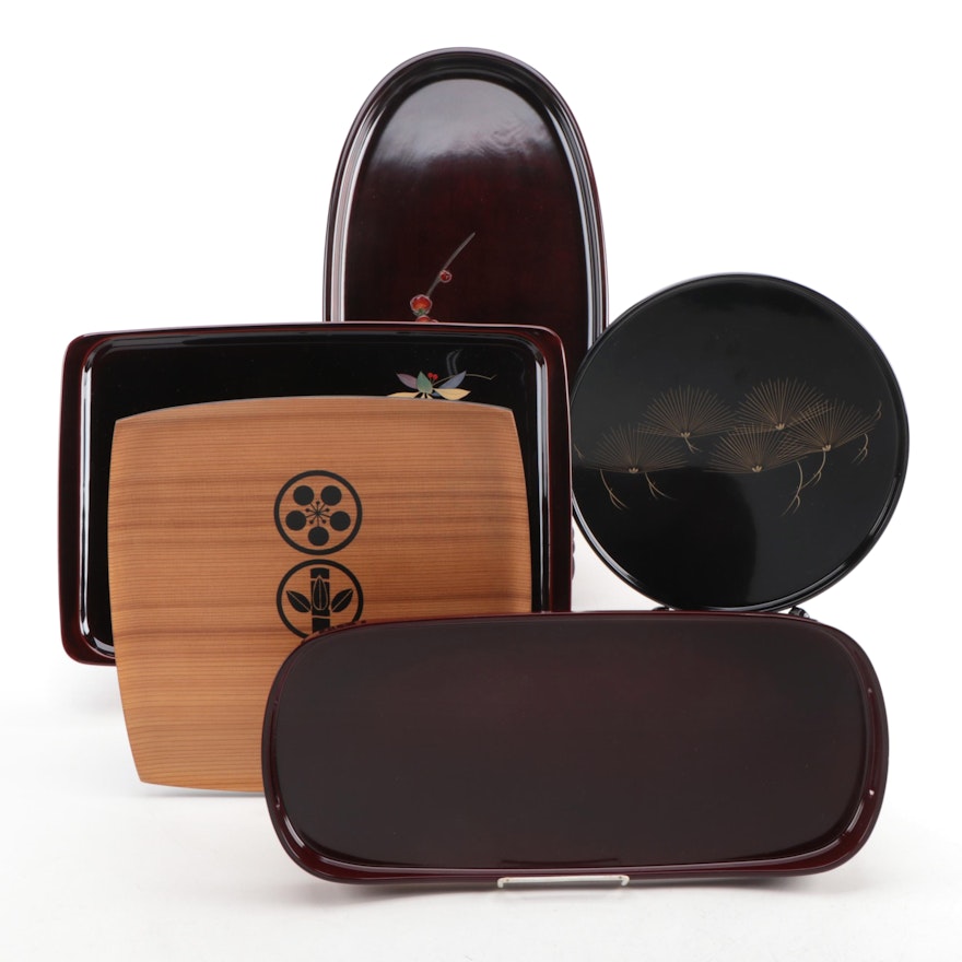 Japanese Lacquerware and Wood Trays