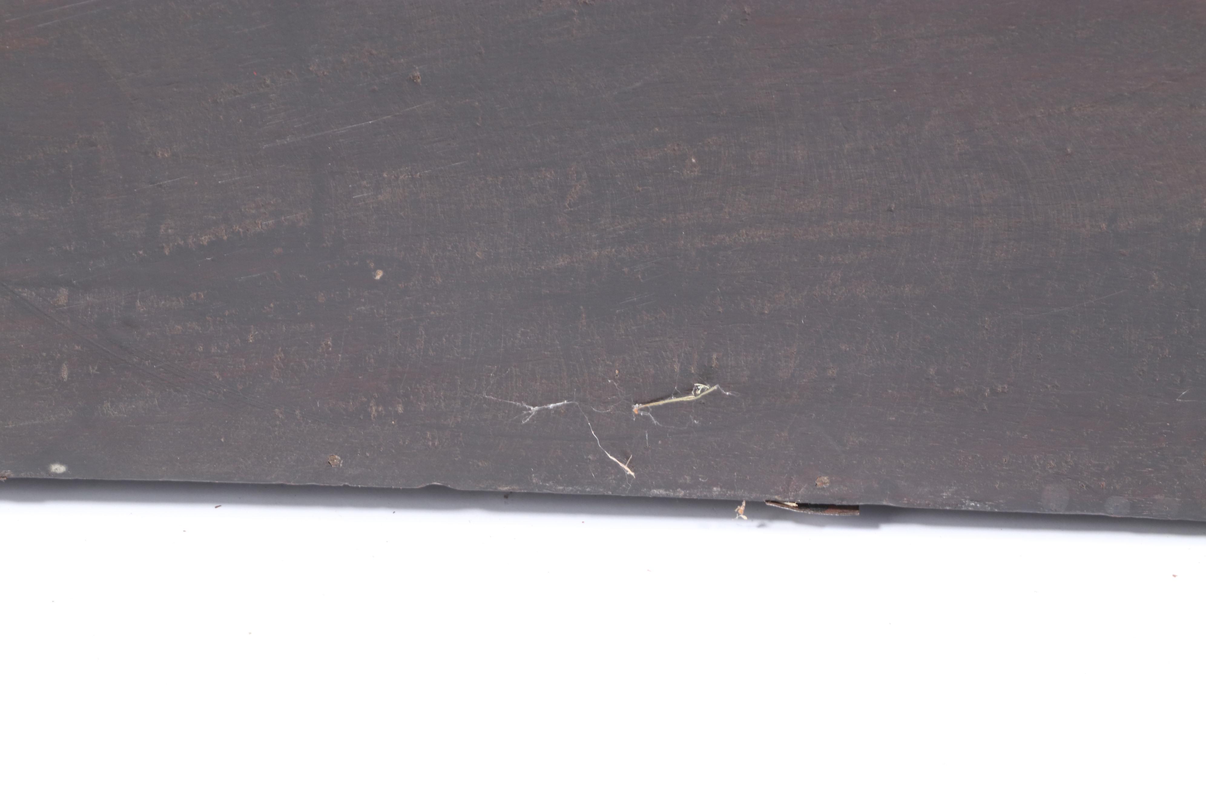 English Gothic Style Wooden Chasse Form Chest with Nailhead Decoration