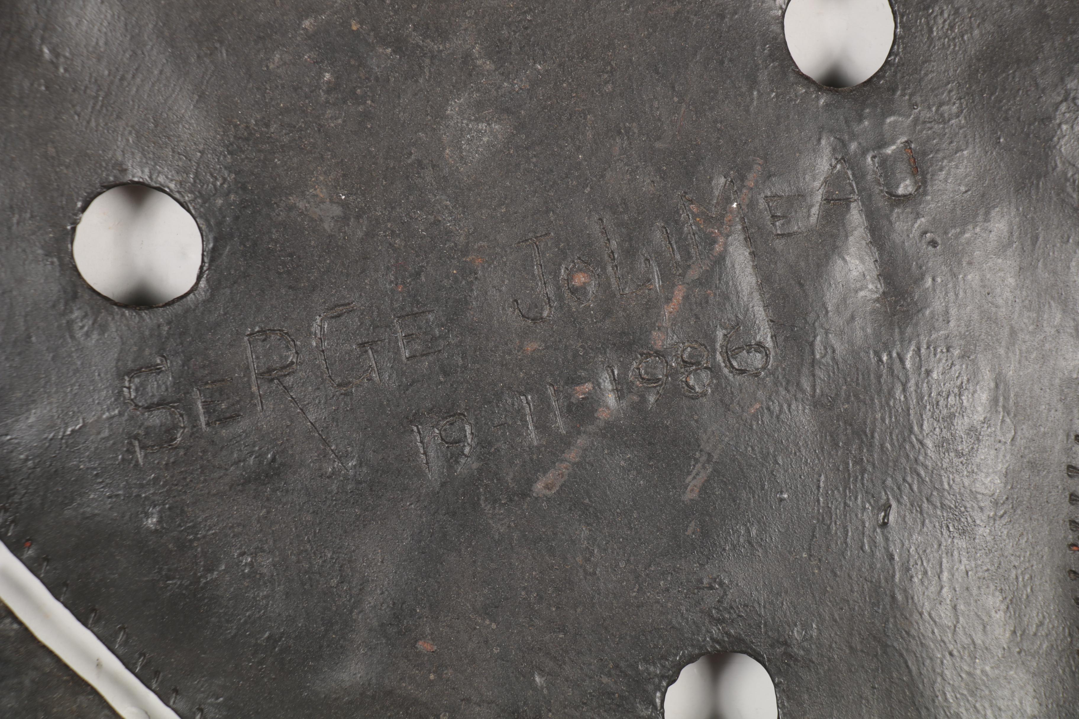 Serge Jolimeau Haitian Metal Relief Sculpture of Mythical Creatures, 1986