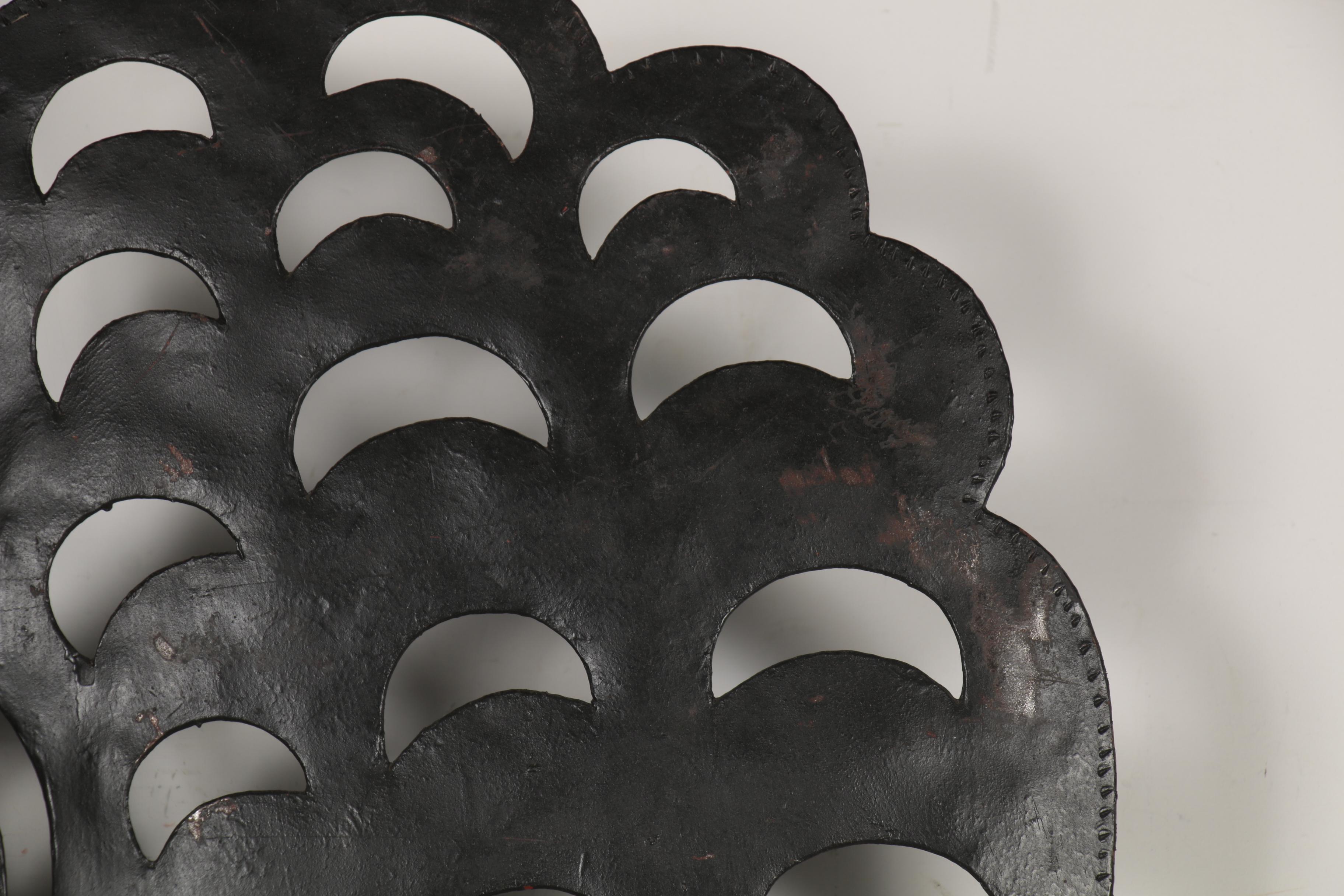 Serge Jolimeau Haitian Metal Relief Sculpture of Mythical Creatures, 1986