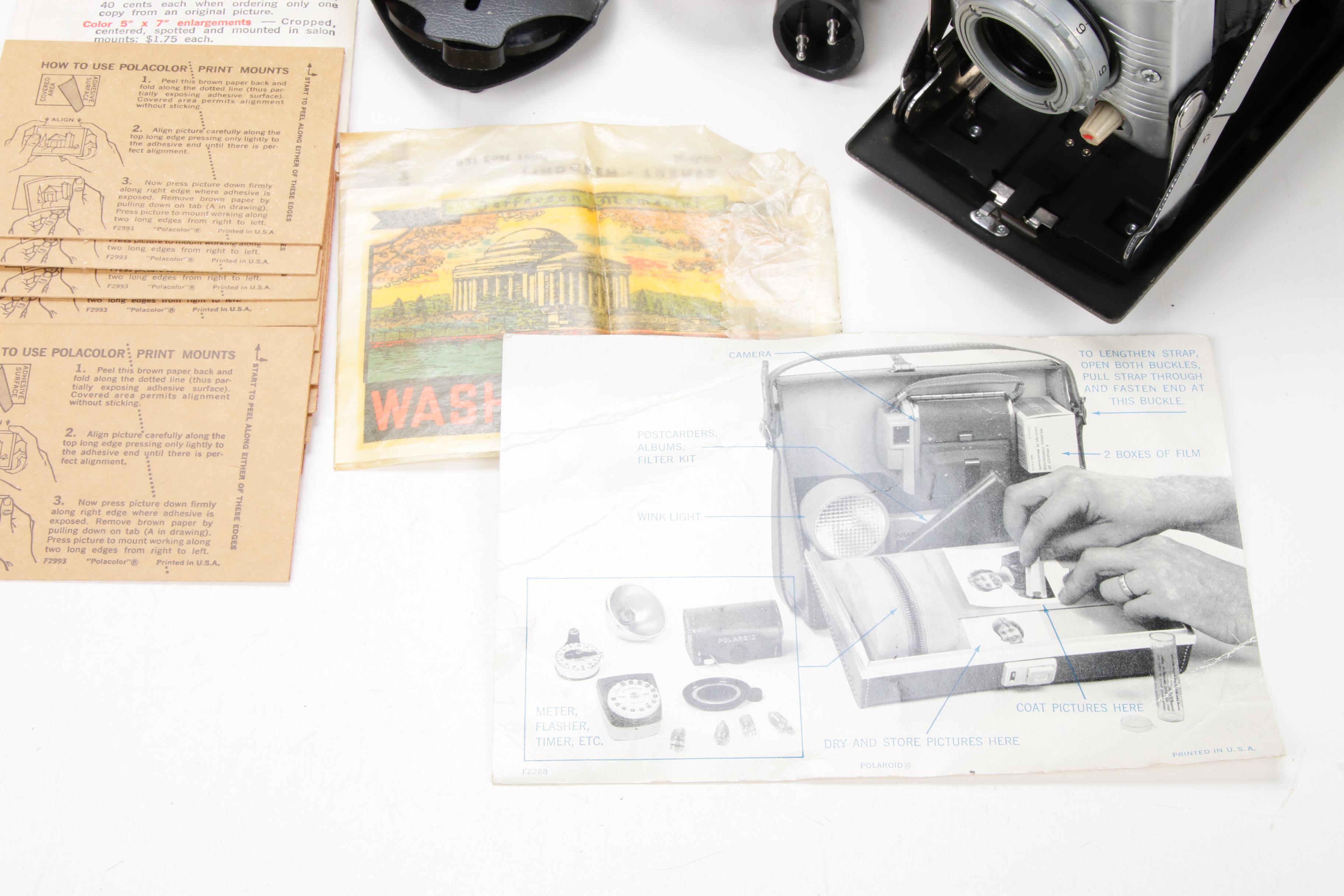 Polaroid Land Camera 80B with Accessories in Leather Carrying Case, 1960s