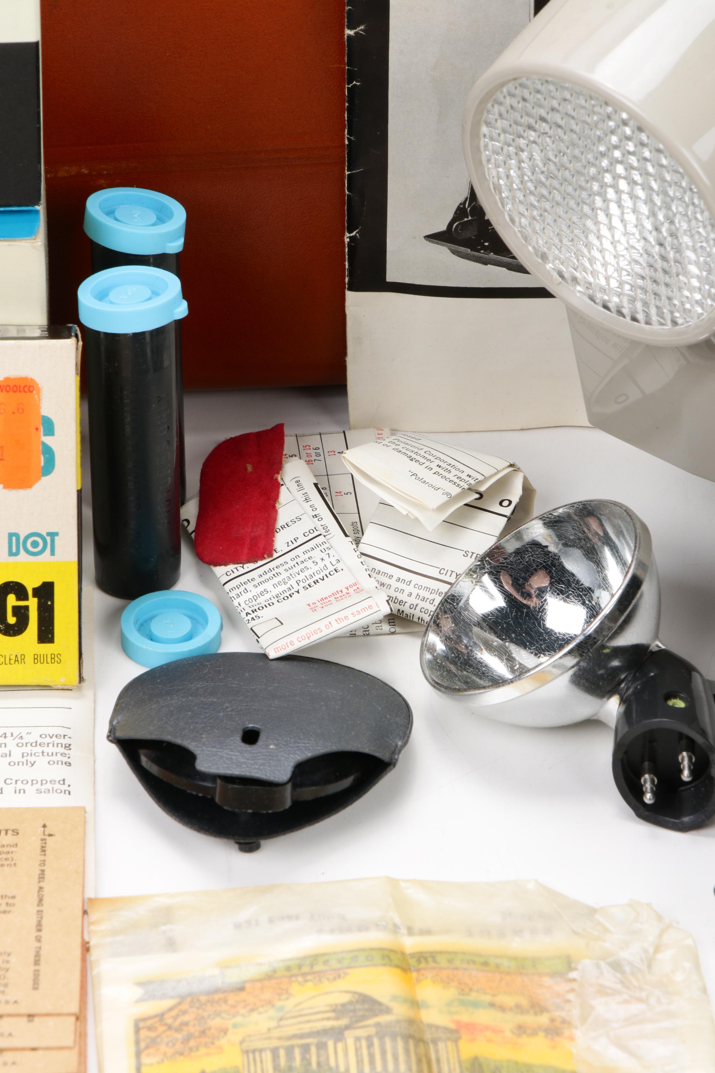 Polaroid Land Camera 80B with Accessories in Leather Carrying Case, 1960s