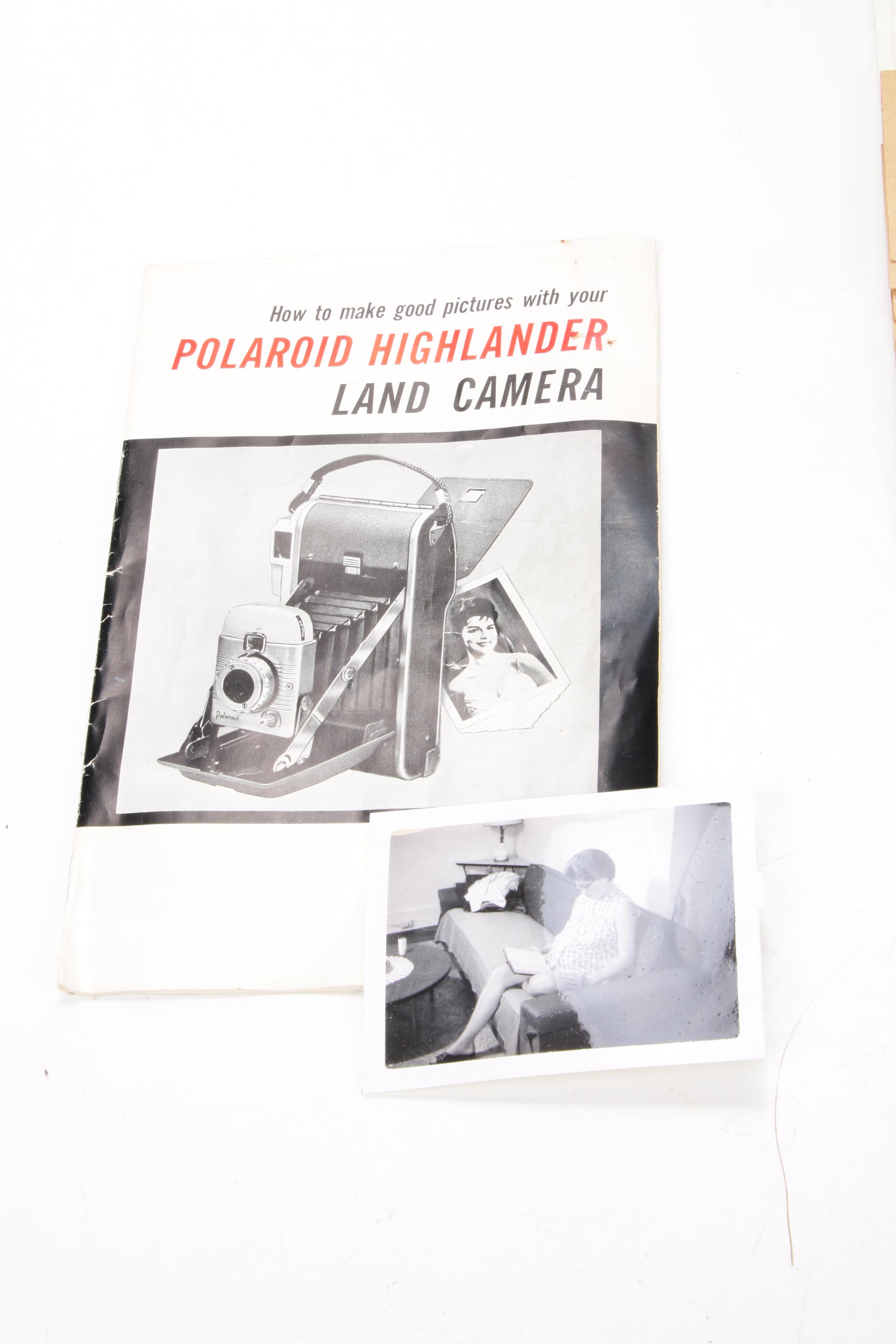 Polaroid Land Camera 80B with Accessories in Leather Carrying Case, 1960s