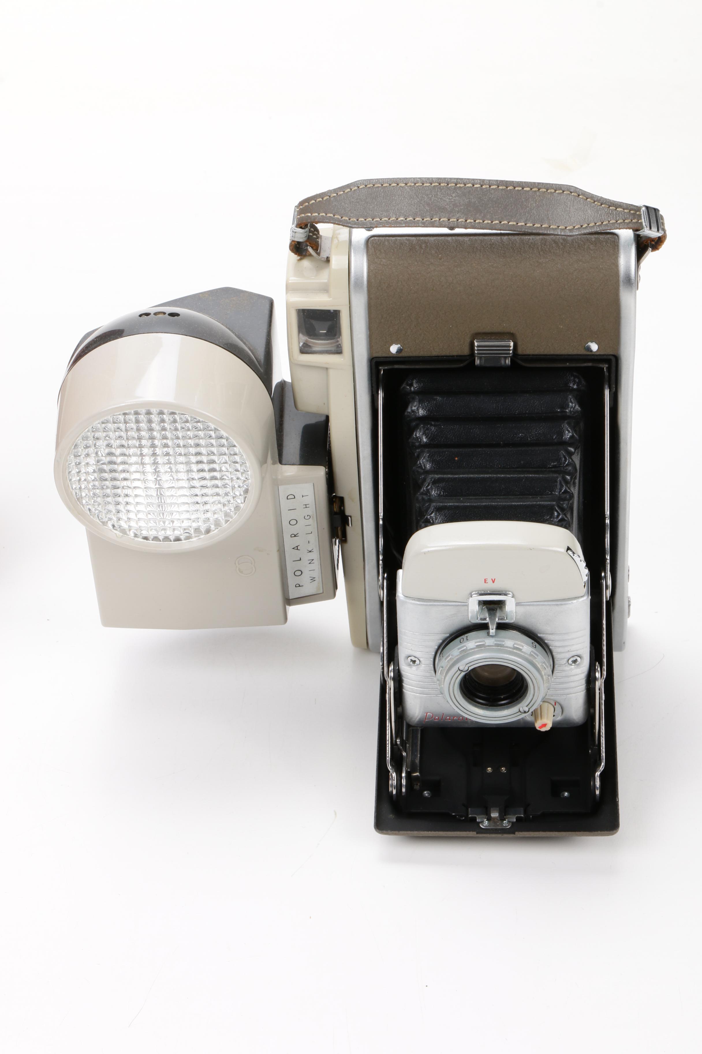 Polaroid Land Camera 80B with Accessories in Leather Carrying Case, 1960s