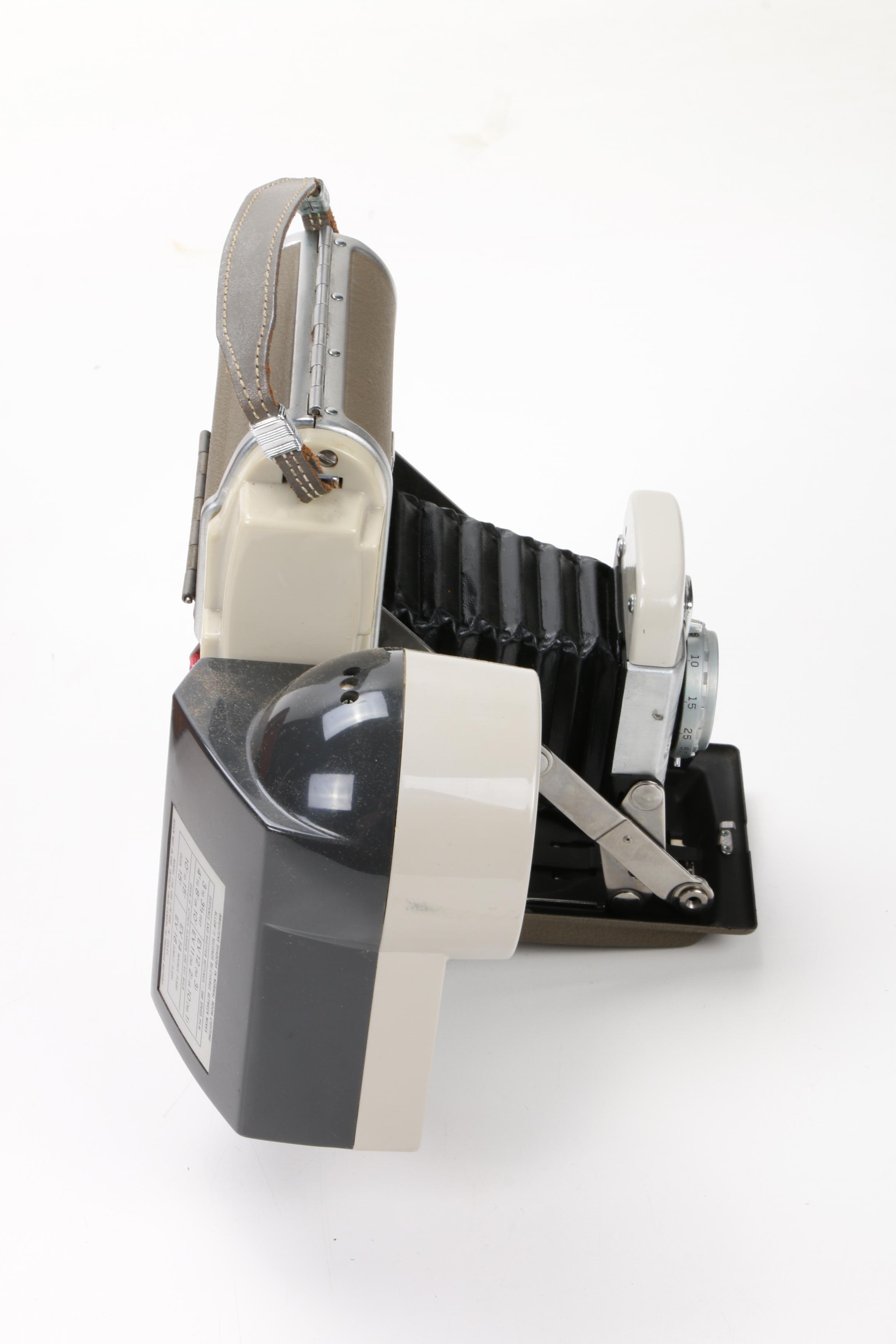 Polaroid Land Camera 80B with Accessories in Leather Carrying Case, 1960s