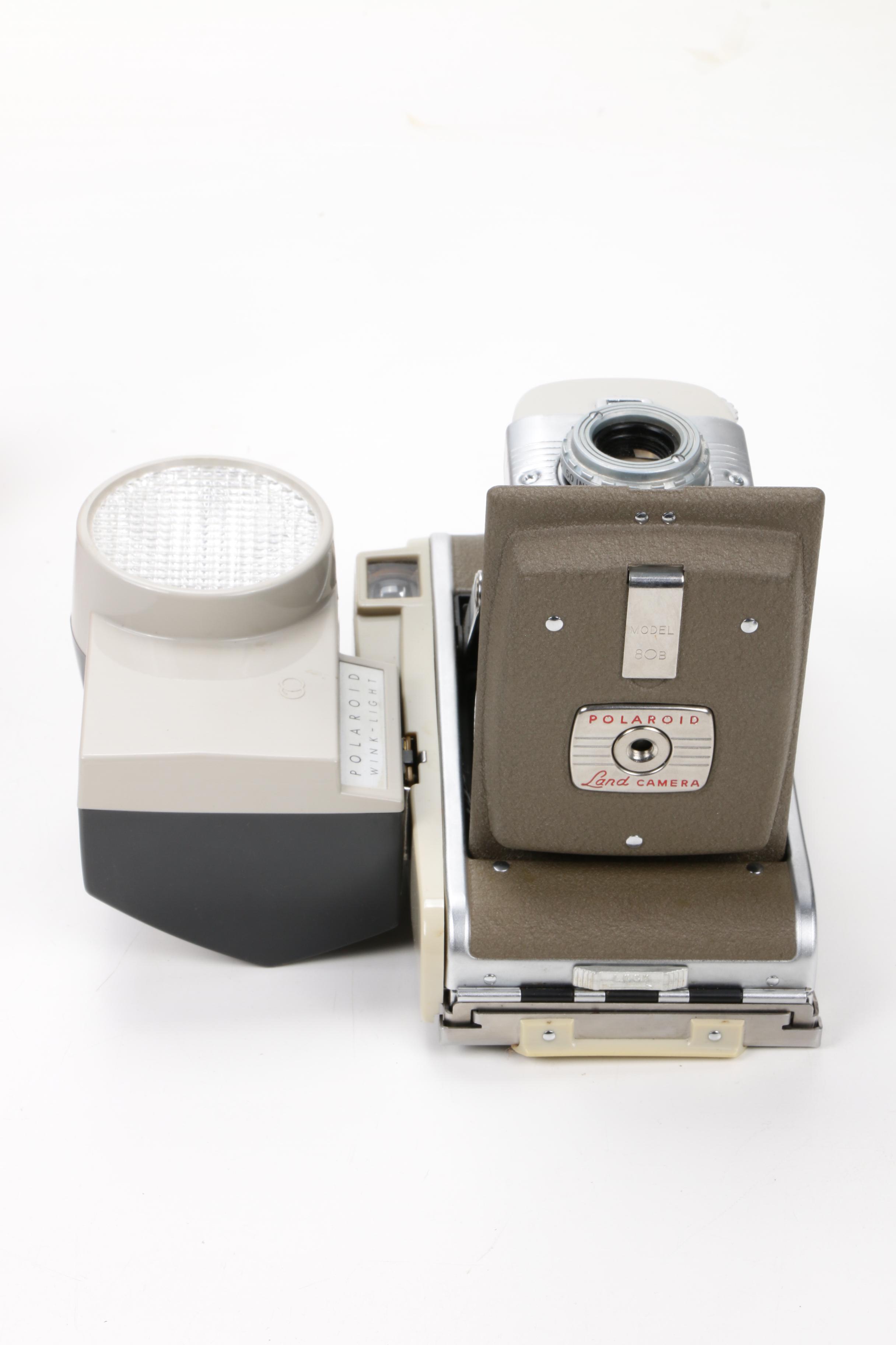 Polaroid Land Camera 80B with Accessories in Leather Carrying Case, 1960s