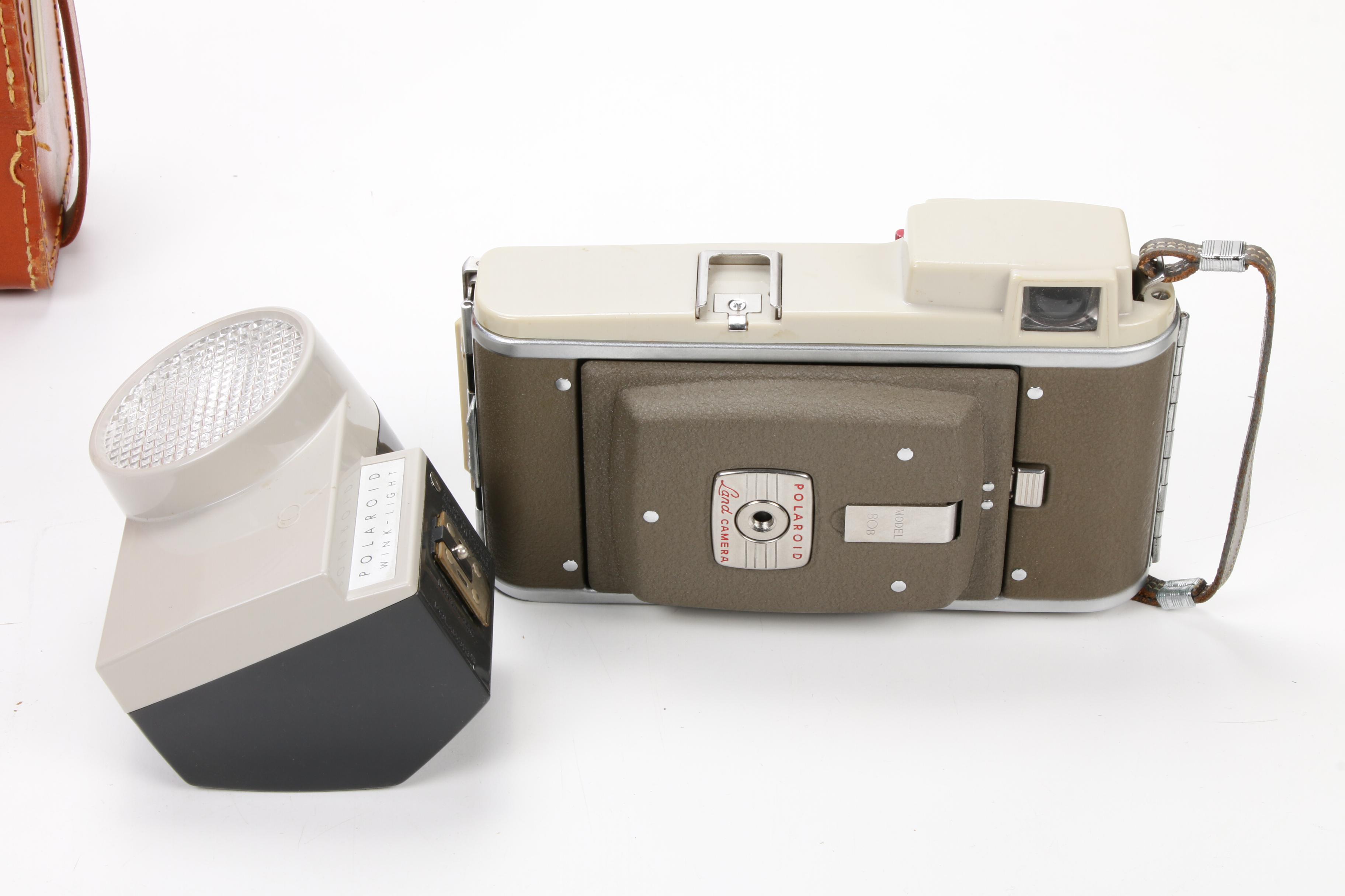 Polaroid Land Camera 80B with Accessories in Leather Carrying Case, 1960s