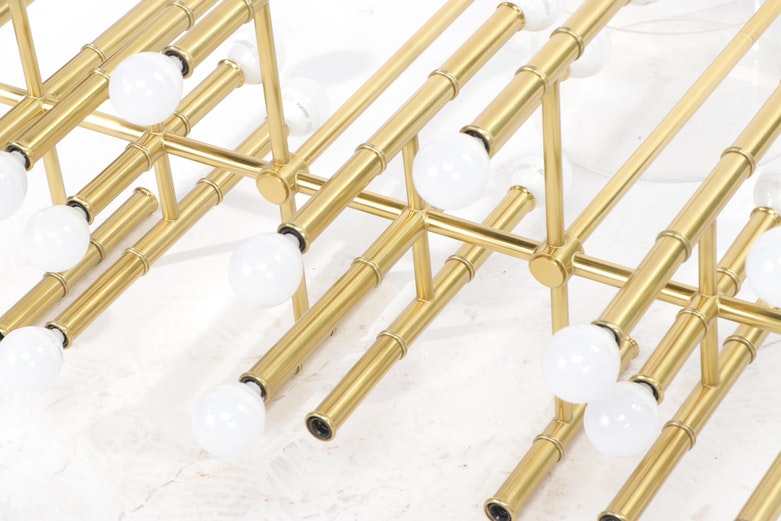 Contemporary Modern Brass Metal 42-Light Chandelier