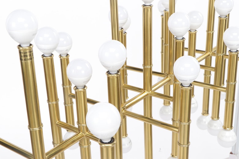 Contemporary Modern Brass Metal 42-Light Chandelier