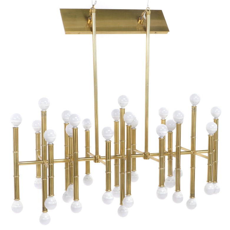Contemporary Modern Brass Metal 42-Light Chandelier