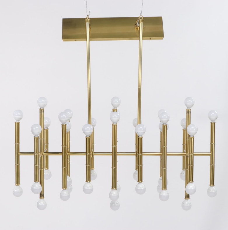 Contemporary Modern Brass Metal 42-Light Chandelier