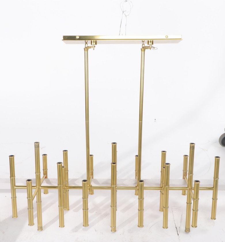 Contemporary Modern Brass Metal 42-Light Chandelier