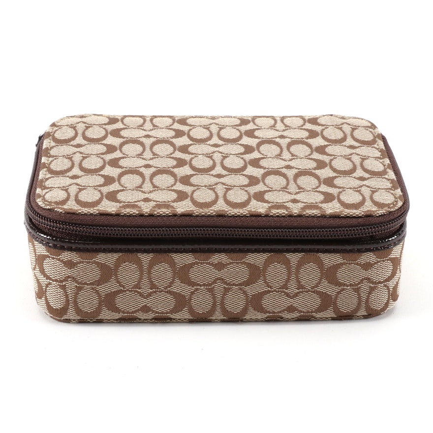 Coach Accessories Travel Jewelry Case in Signature Canvas