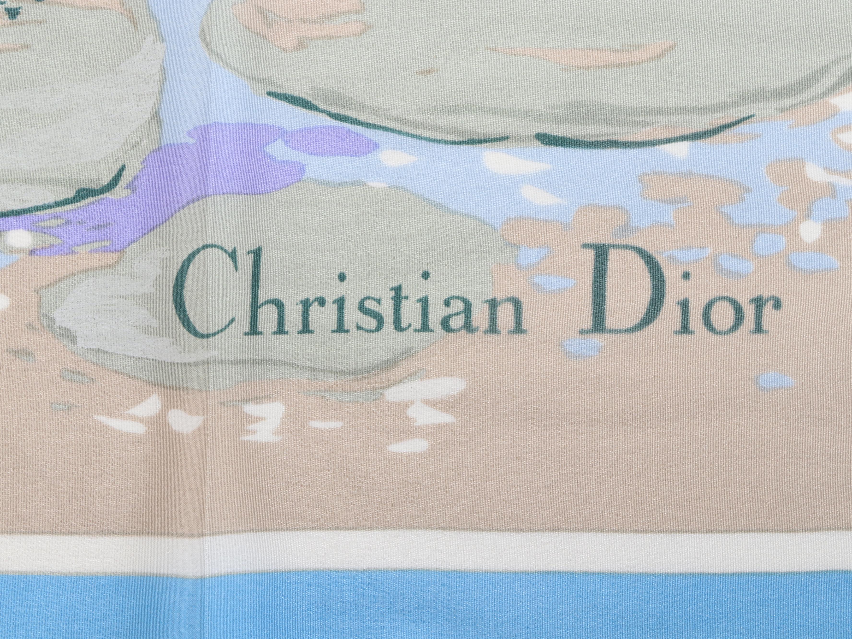 Christian Dior Water Lilies Print Silk Scarf