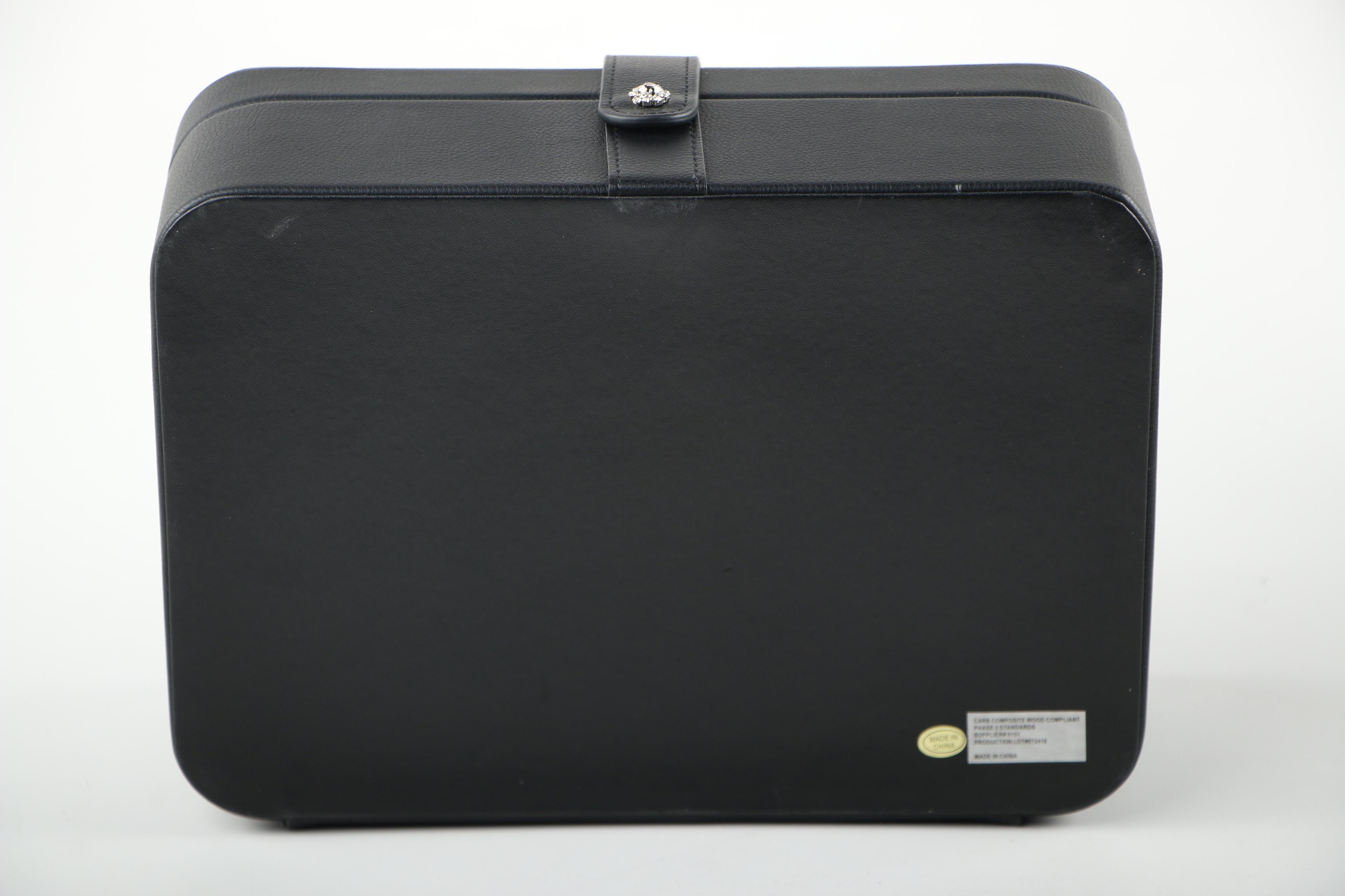 Mele & Co. Wooden Jewelry Box with Gem Pak Leather Watch Case