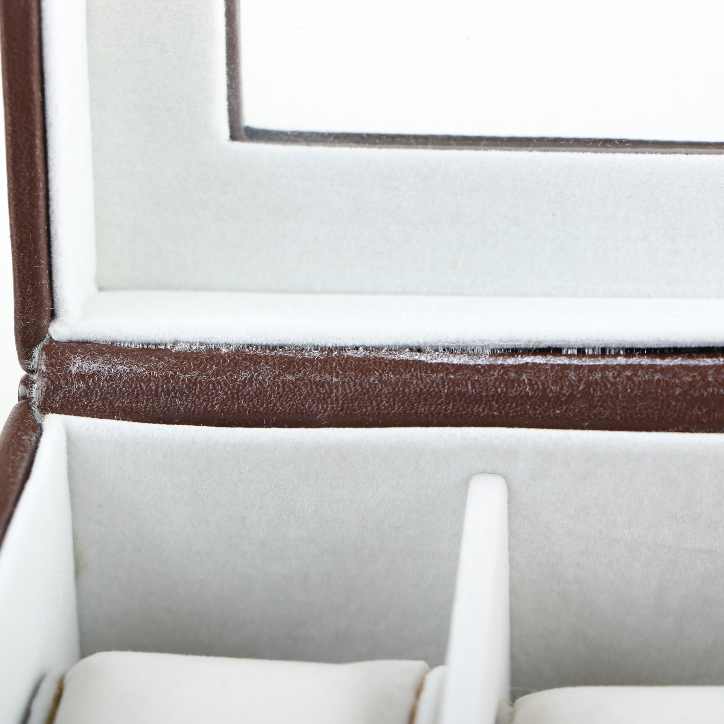 Mele & Co. Wooden Jewelry Box with Gem Pak Leather Watch Case