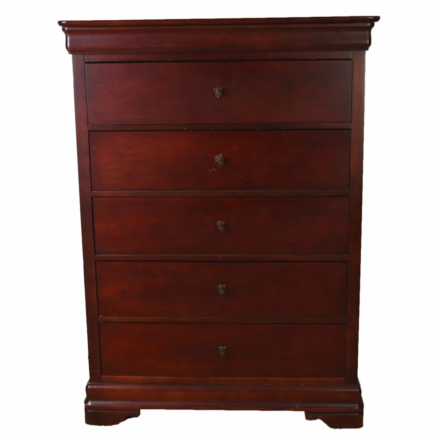 National Mt. Airy Louis Philippe Style Cherry Chest of Drawers, 20th Century