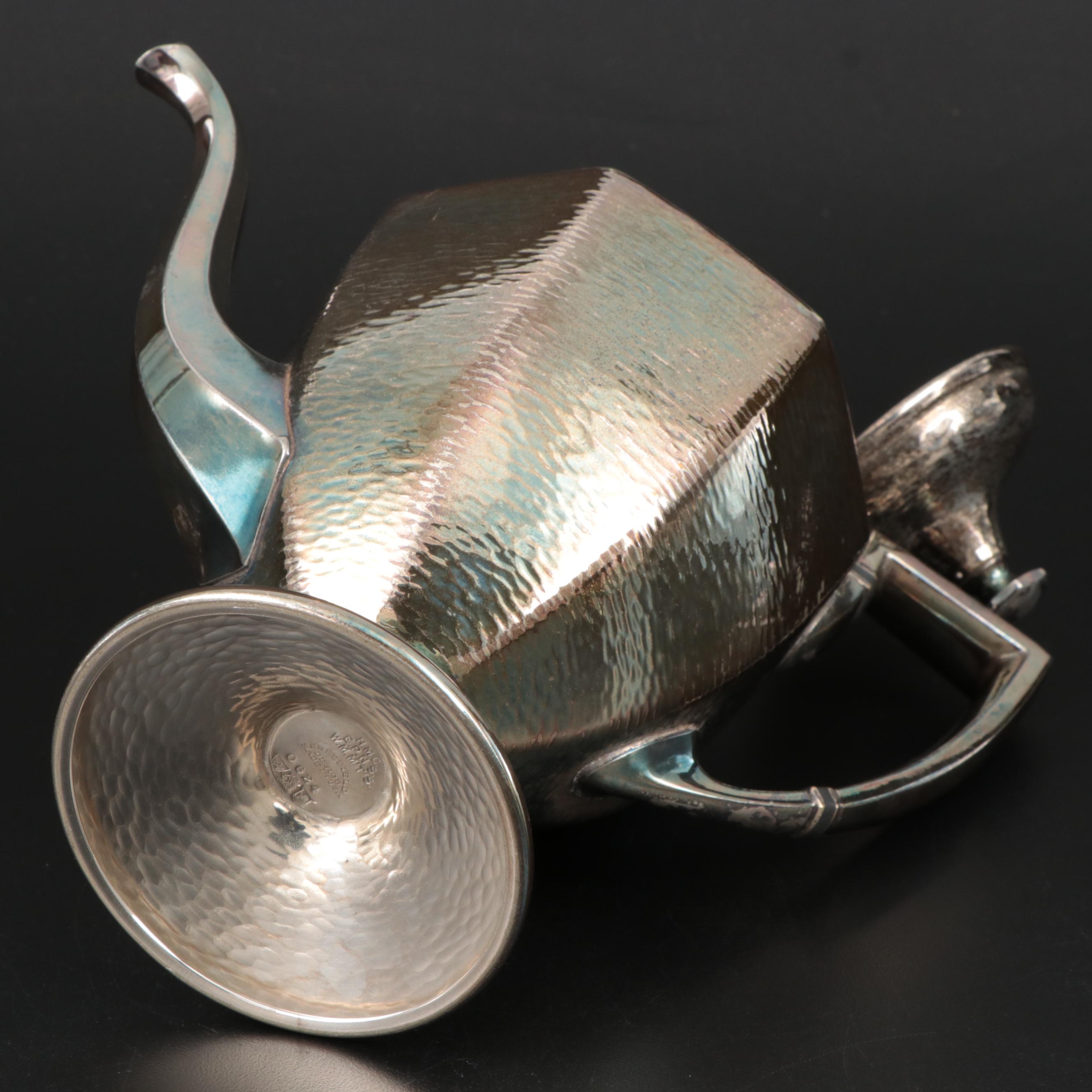 Cincinnati Homan Mfg. Co. Hammered Silver Plate Tea Set